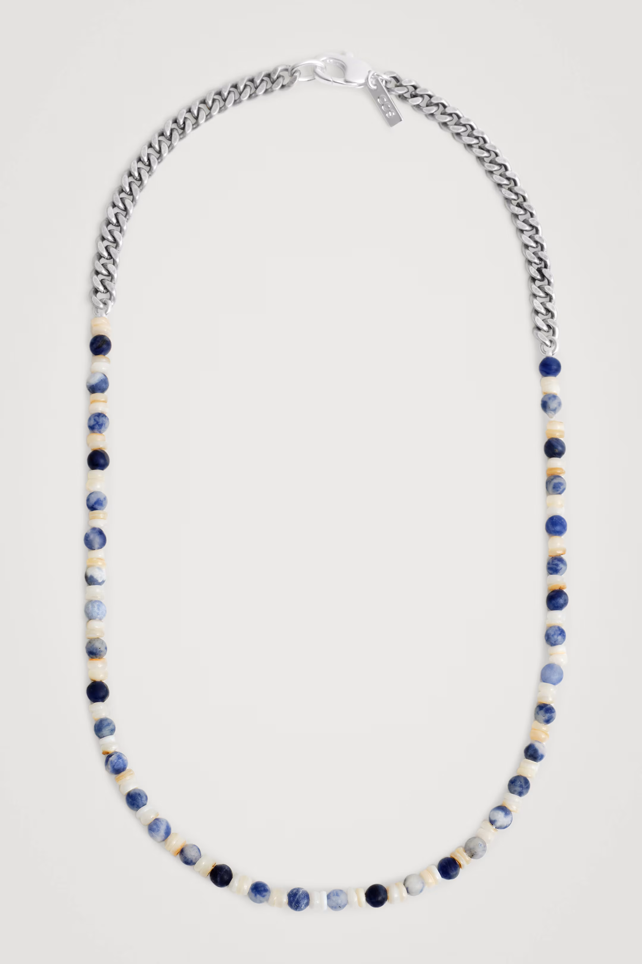 STONE AND SHELL CHAIN NECKLACE