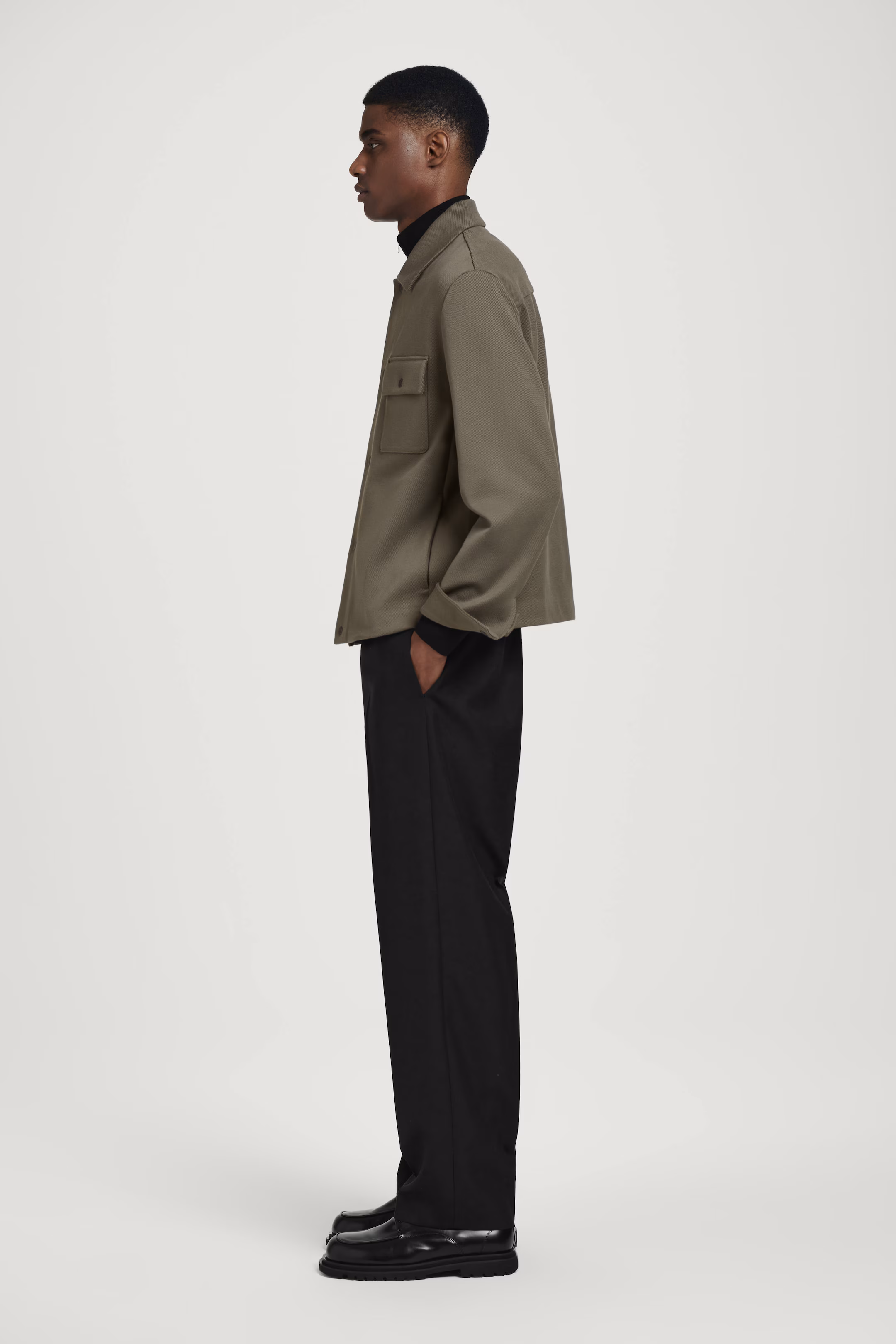 JERSEY-TWILL SHIRT JACKET