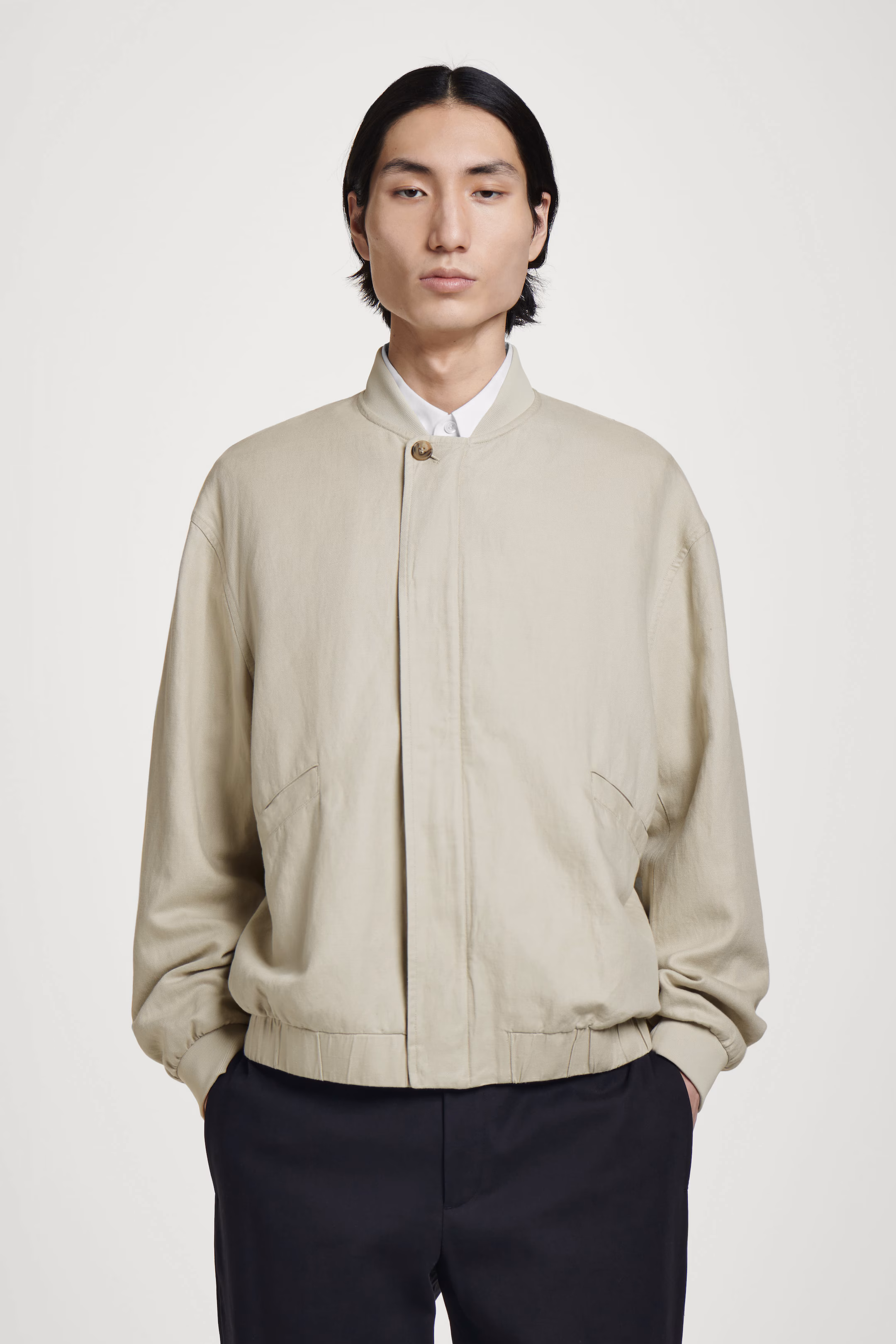 LINEN BOMBER JACKET
