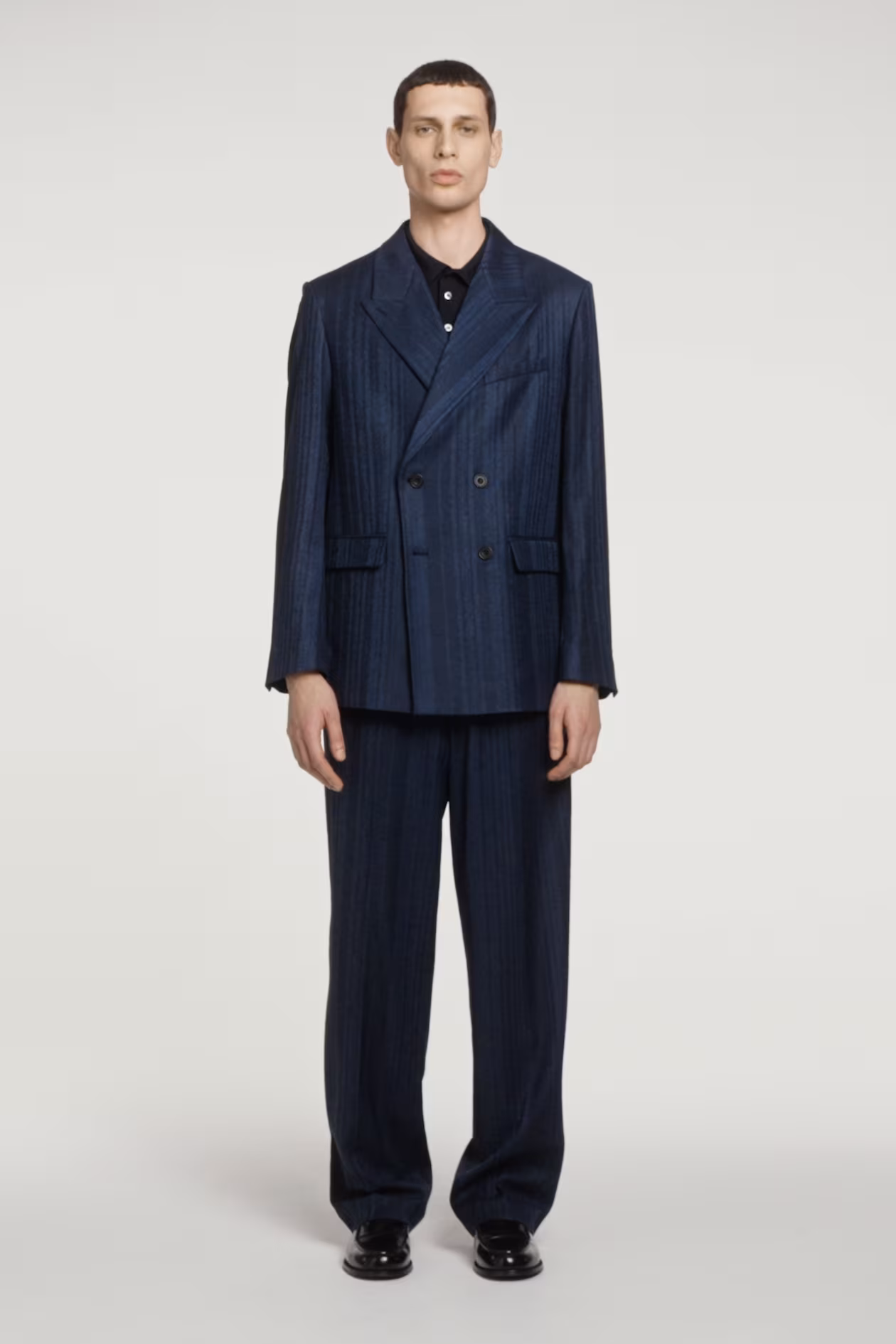 DOUBLE-BREASTED JACQUARD BLAZER