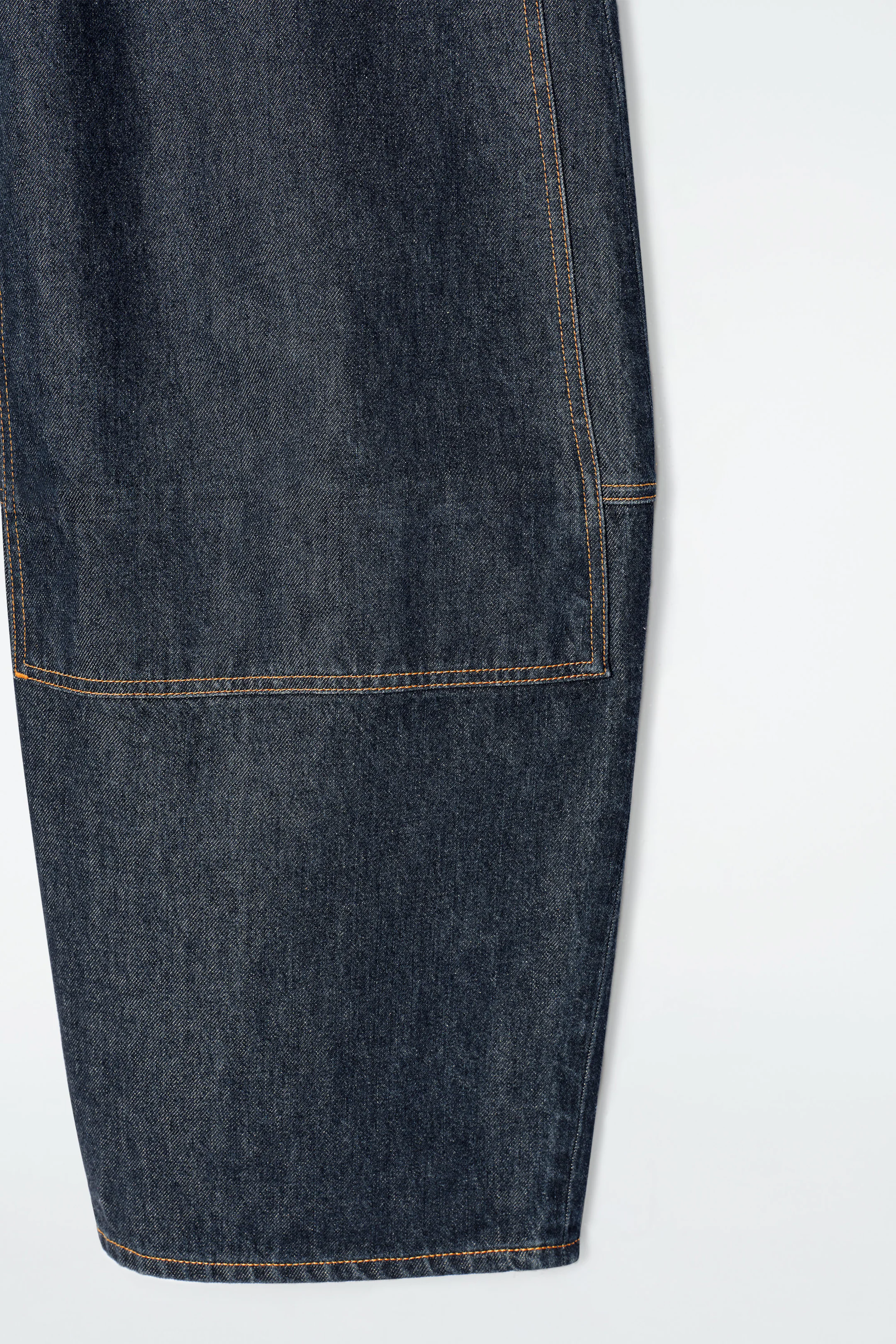 WESTERN BARREL-LEG RAW DENIM TROUSERS