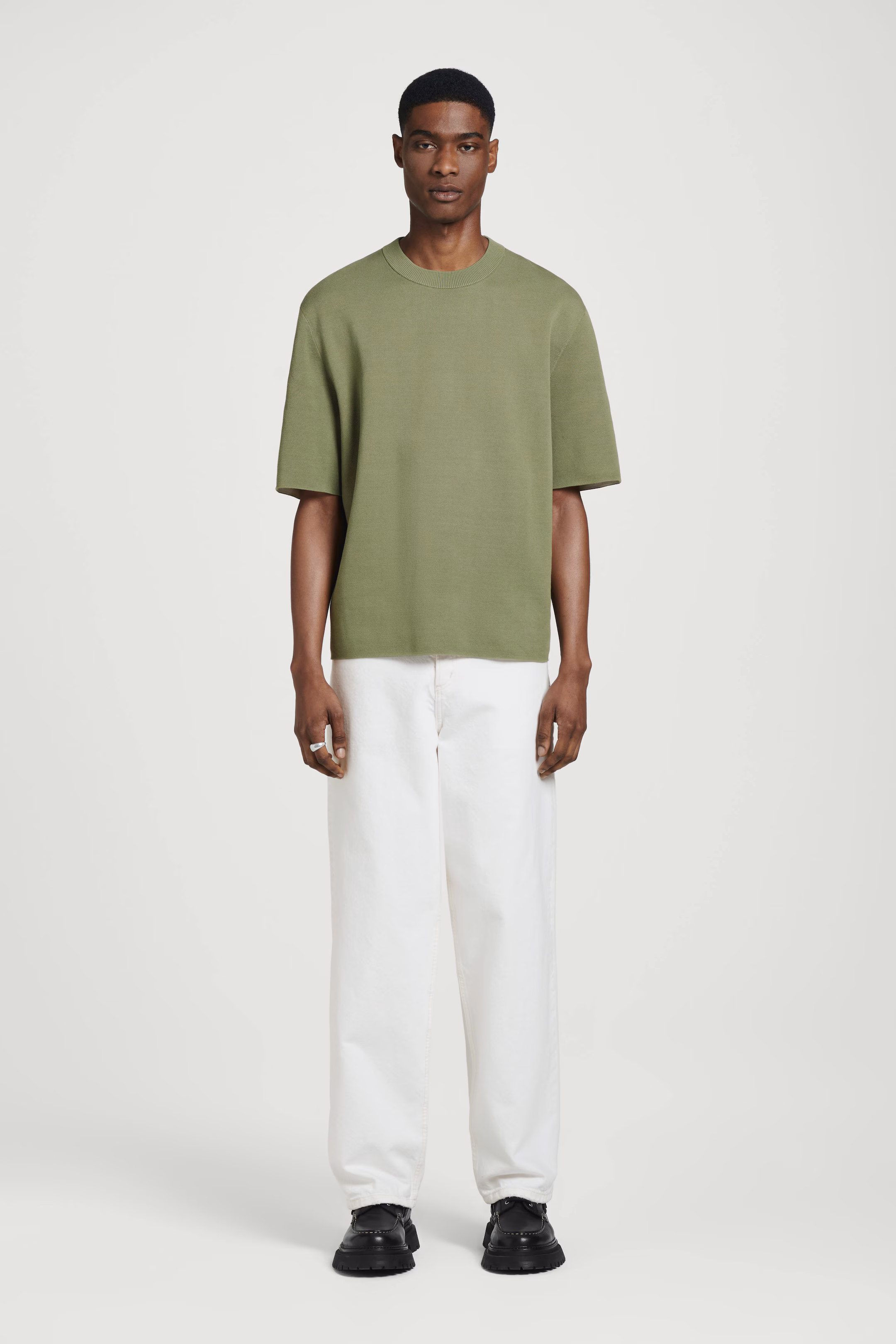 RELAXED DOUBLE-FACED KNIT T-SHIRT