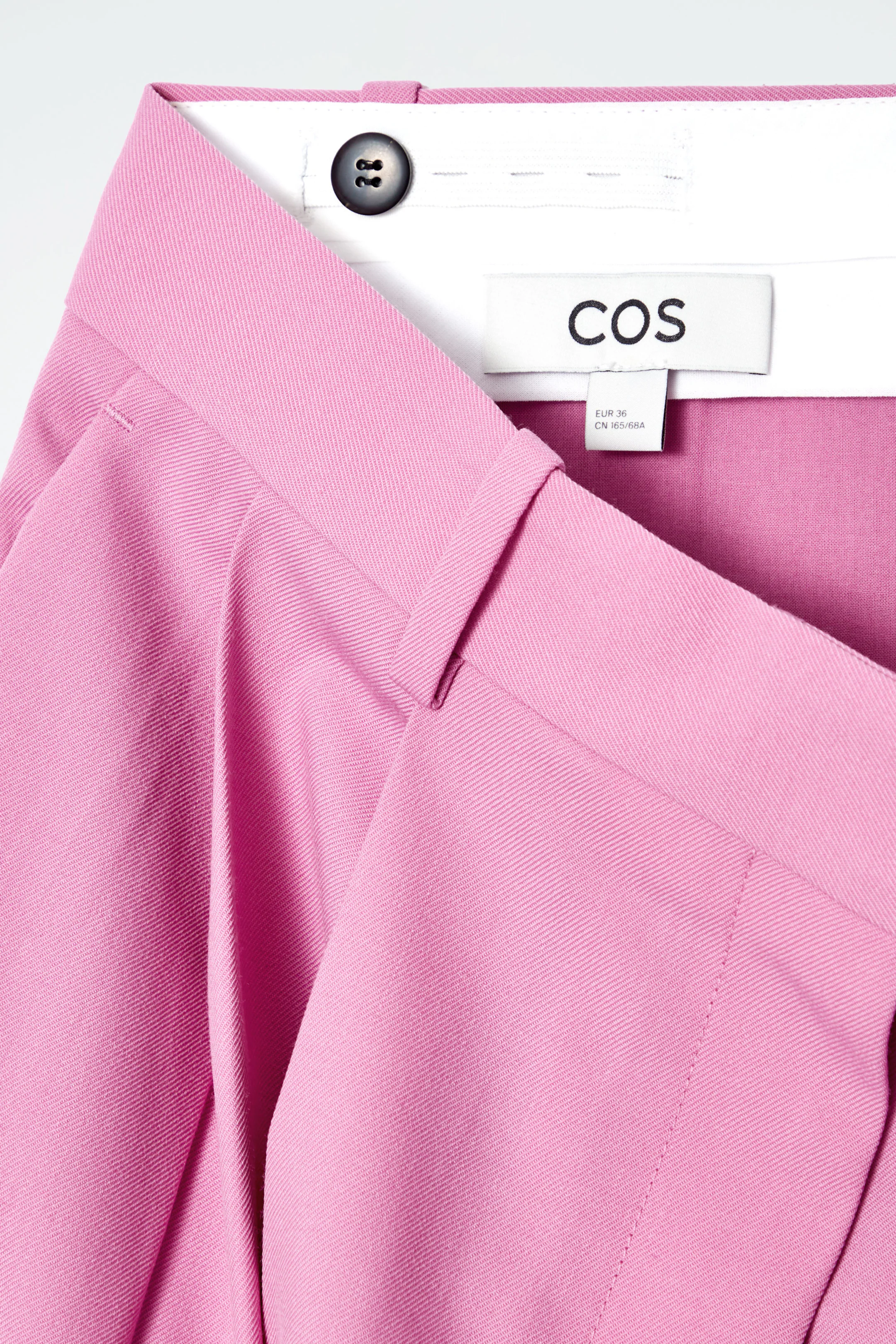 RELAXED TWILL WIDE-LEG TROUSERS