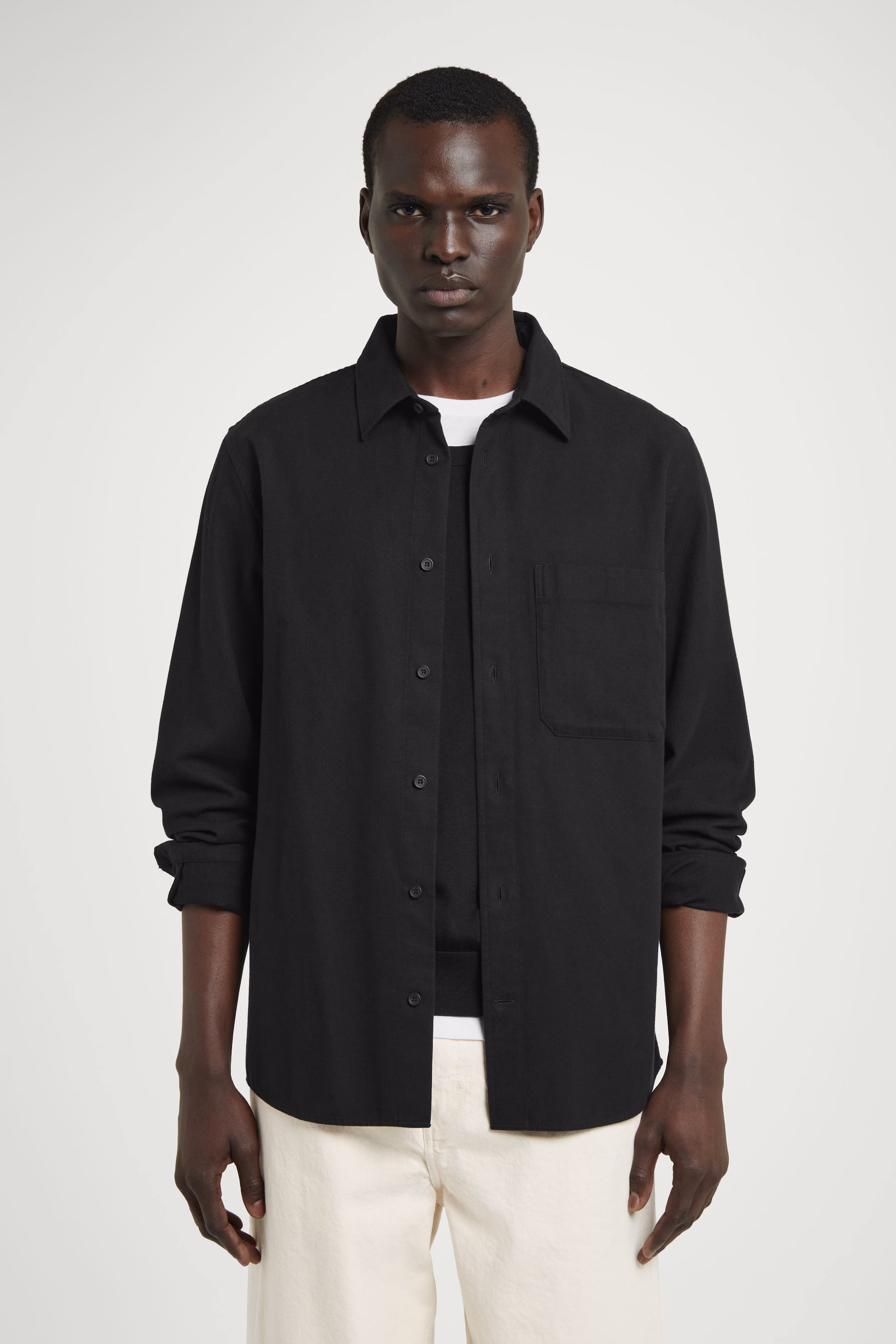 RELAXED BRUSHED COTTON-BLEND SHIRT
