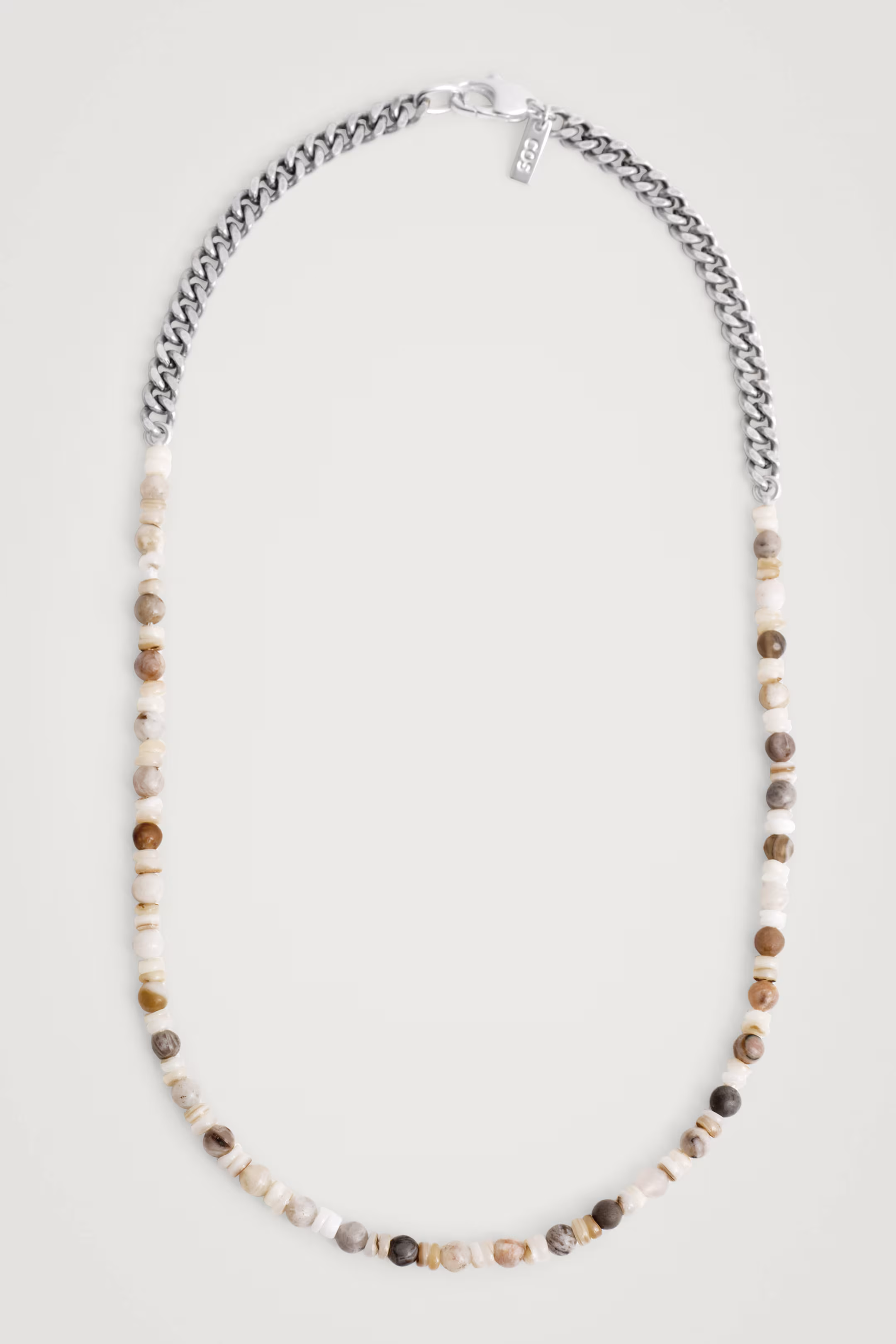 STONE AND SHELL CHAIN NECKLACE