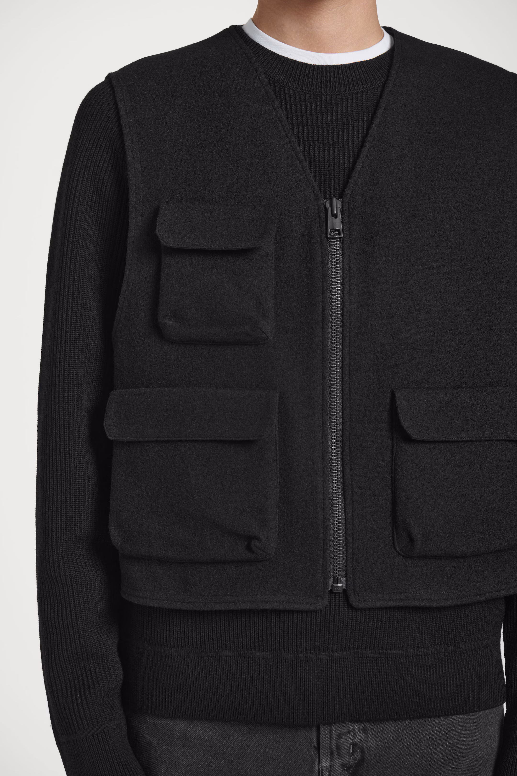 WOOL-BLEND UTILITY GILET