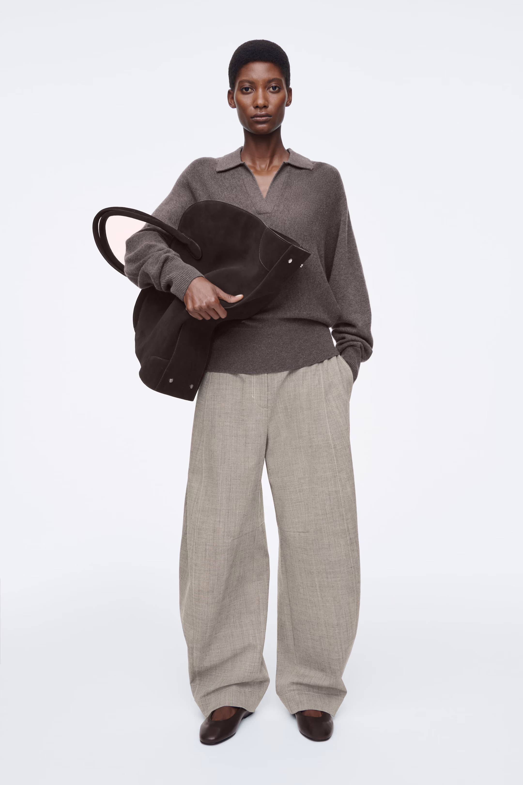 LEATHER BALLERINA FLATS