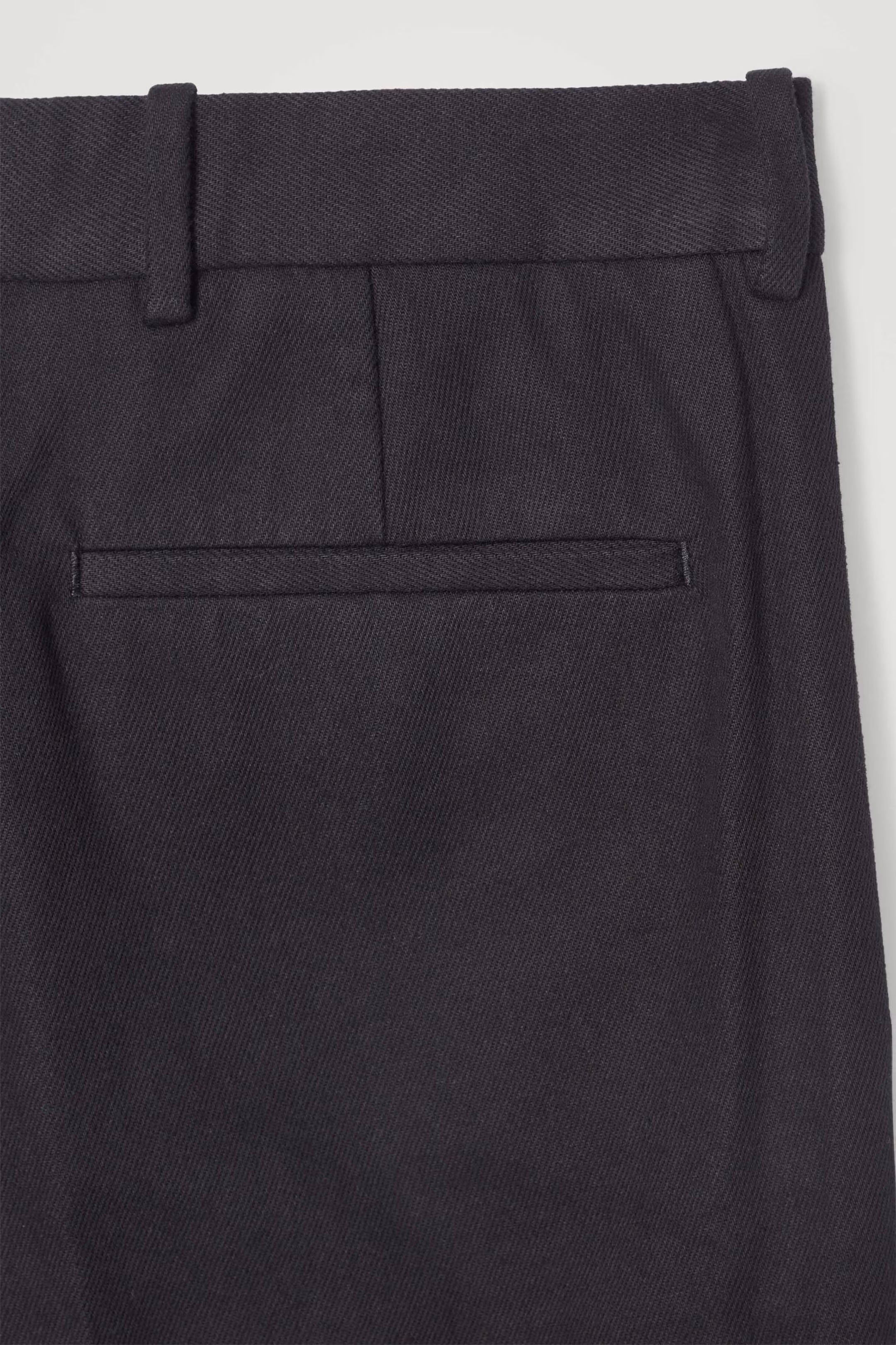 TURN-UP TAPERED TWILL TROUSERS