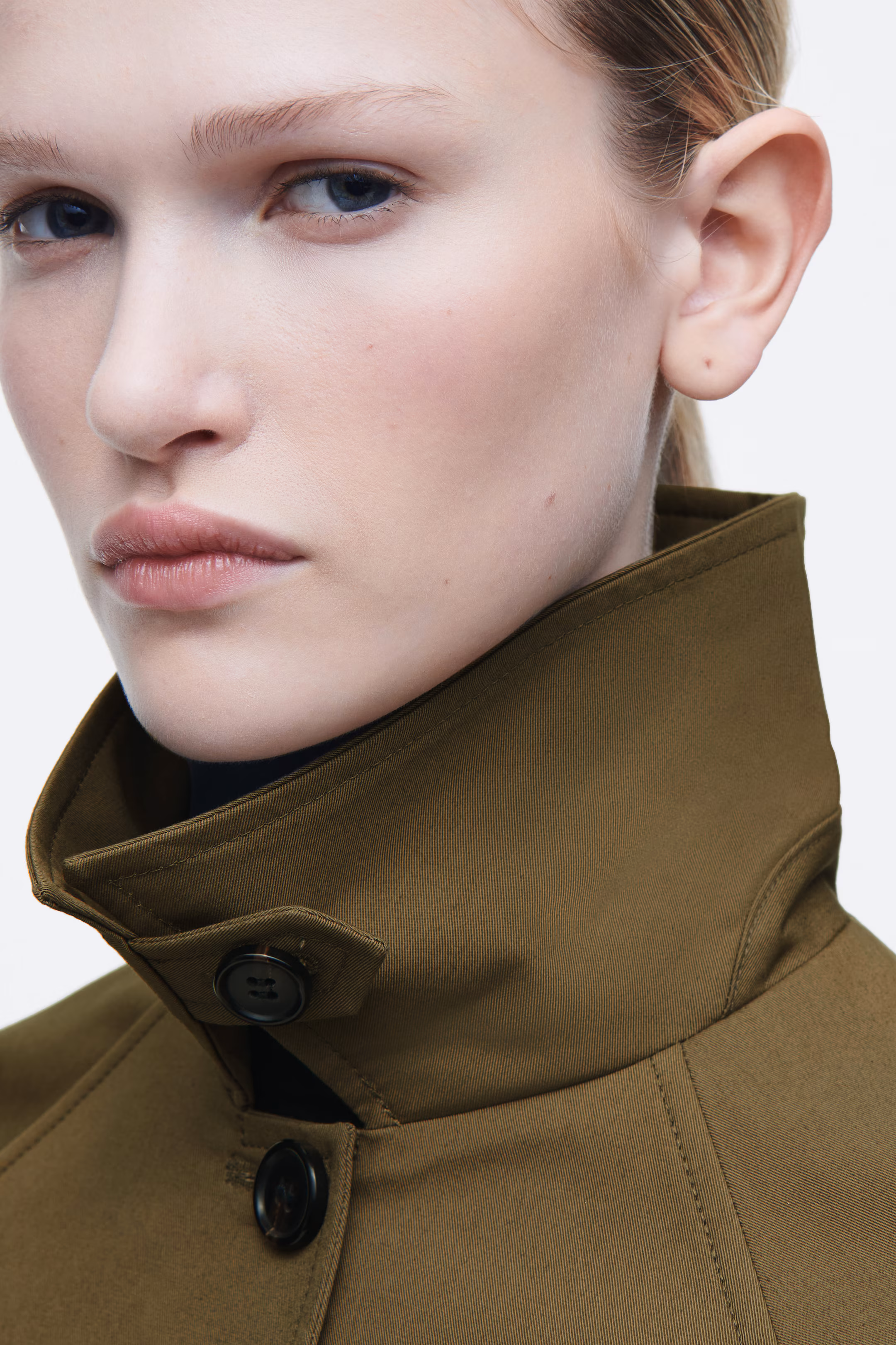 SHORT TWILL TRENCH COAT