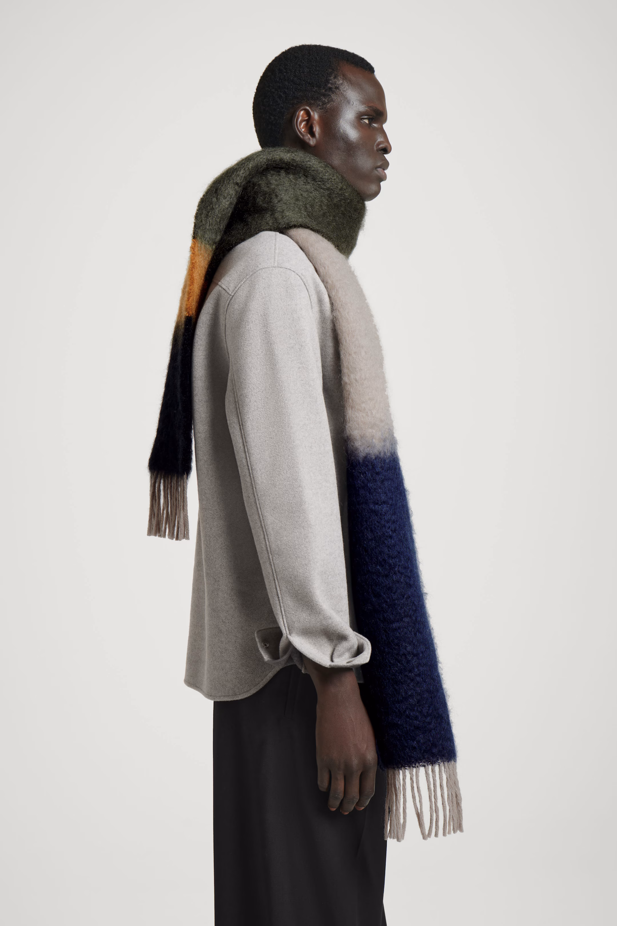 COLOUR-BLOCK MOHAIR SCARF