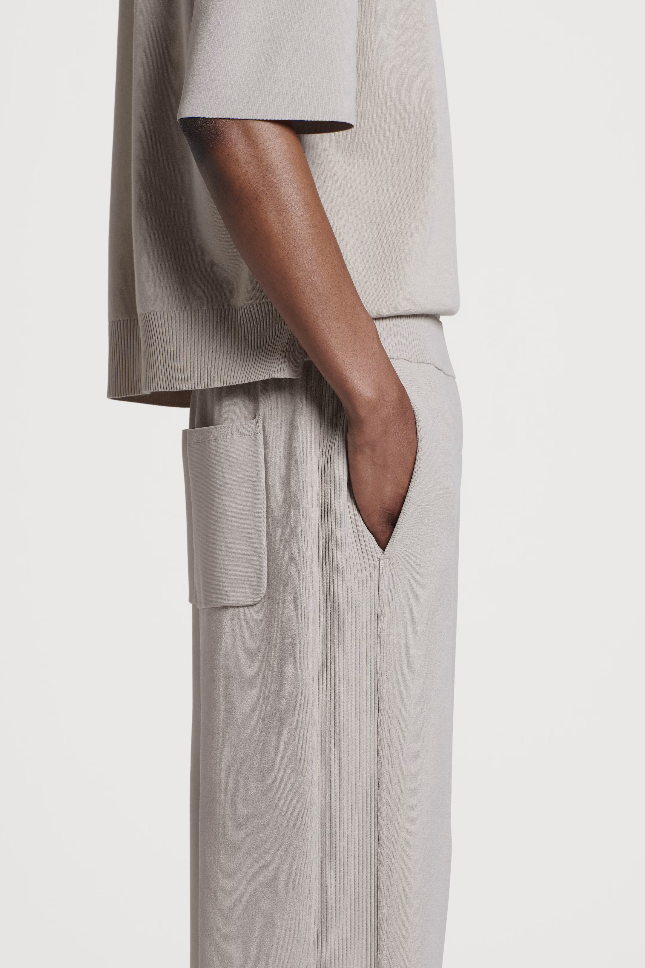 DOUBLE-FACED STRAIGHT-LEG TRACK PANTS