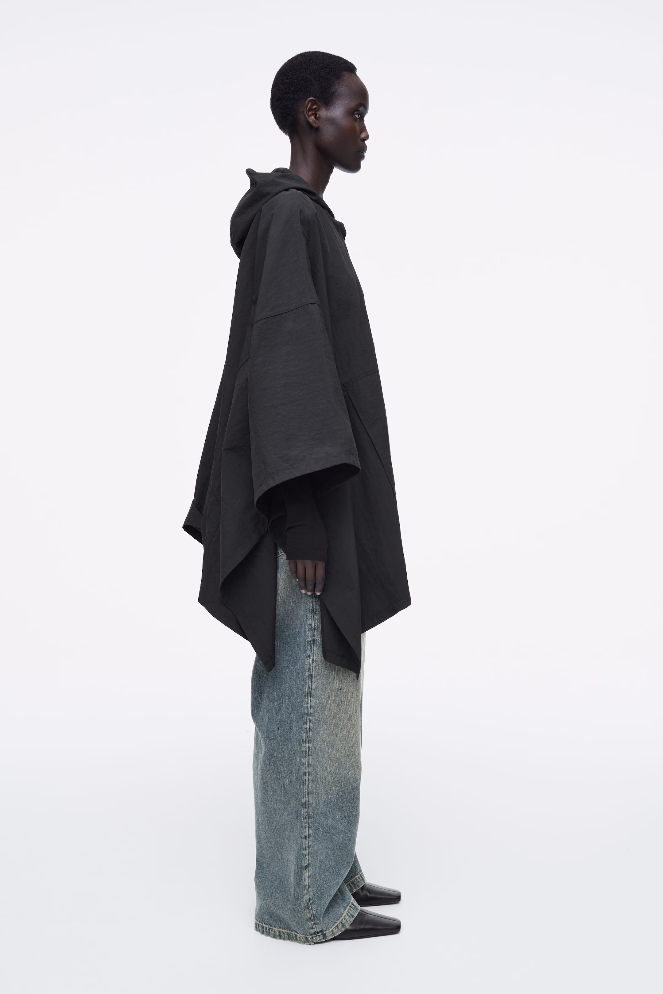 HOODED TRENCH COAT CAPE