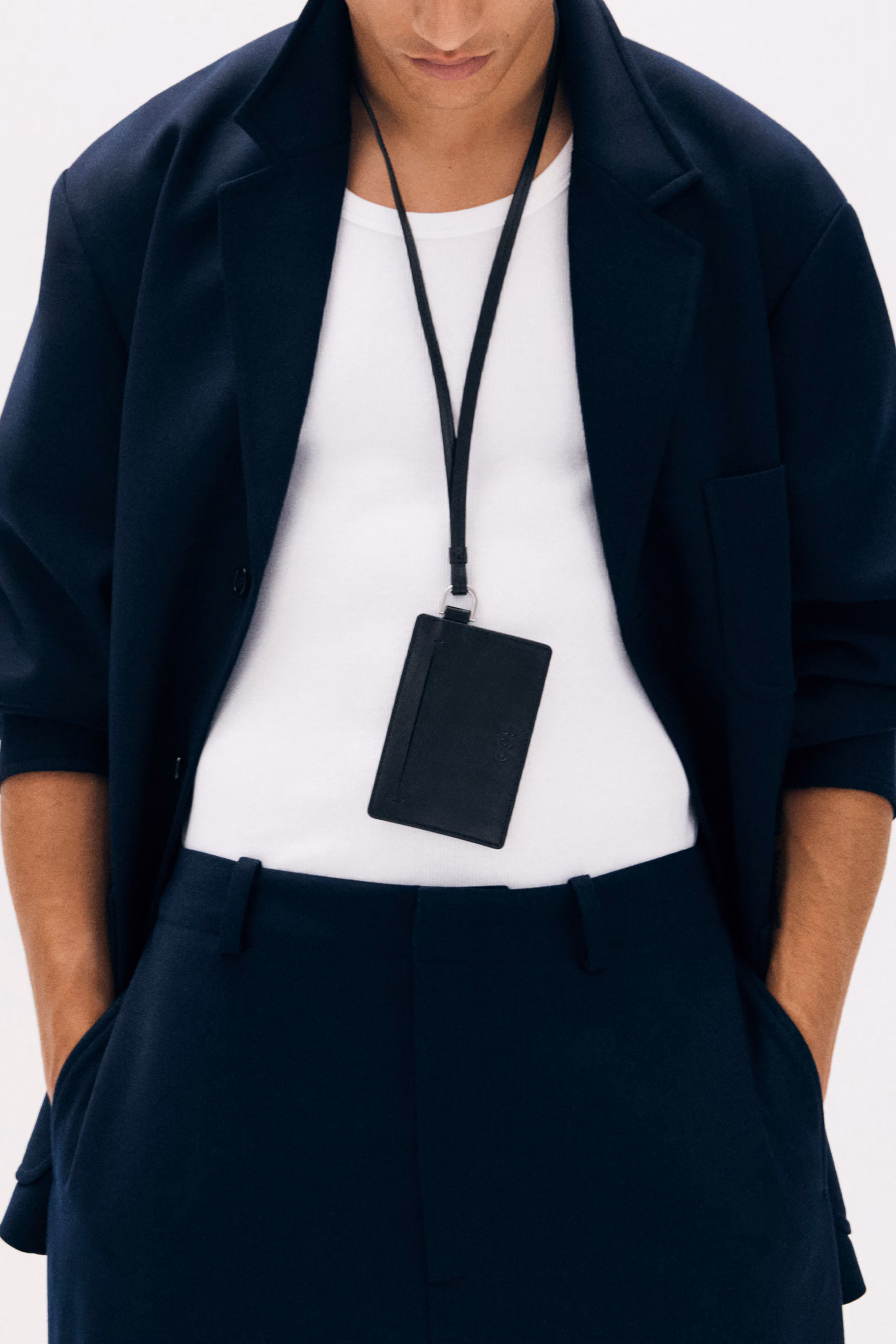 CARDHOLDER LANYARD - LEATHER