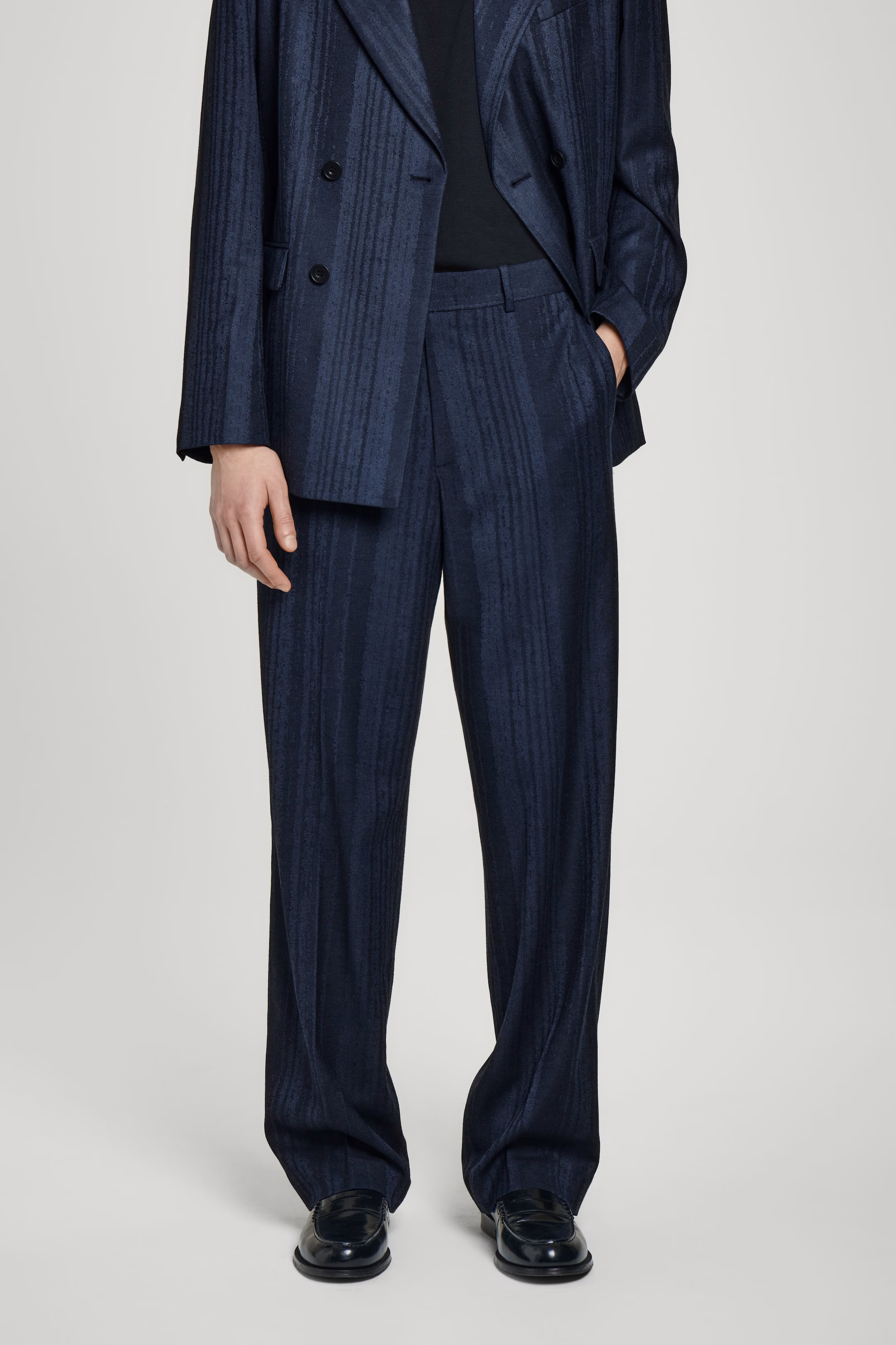 JACQUARD STRAIGHT-LEG TROUSERS