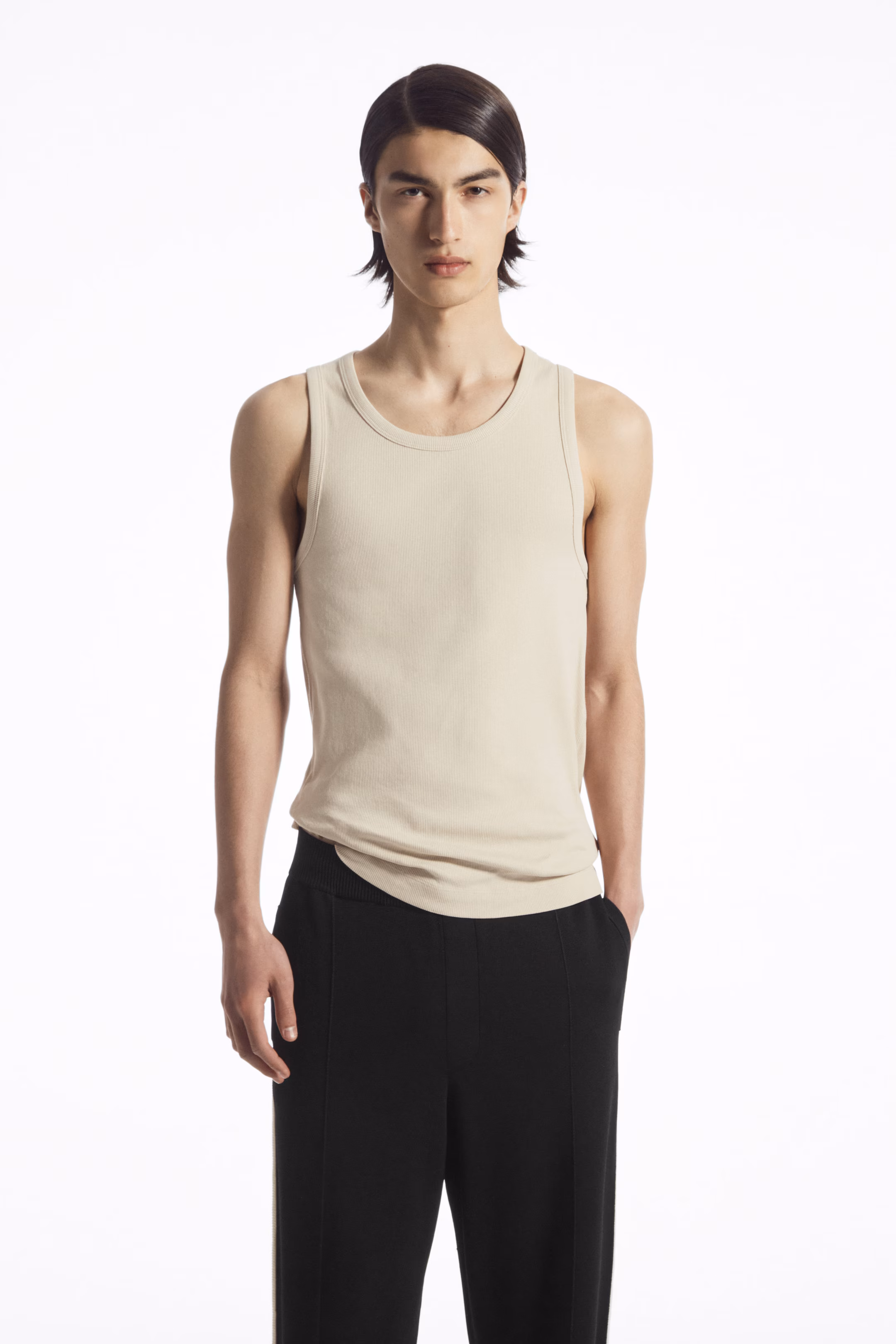 SLIM RIBBED COTTON TANK TOP