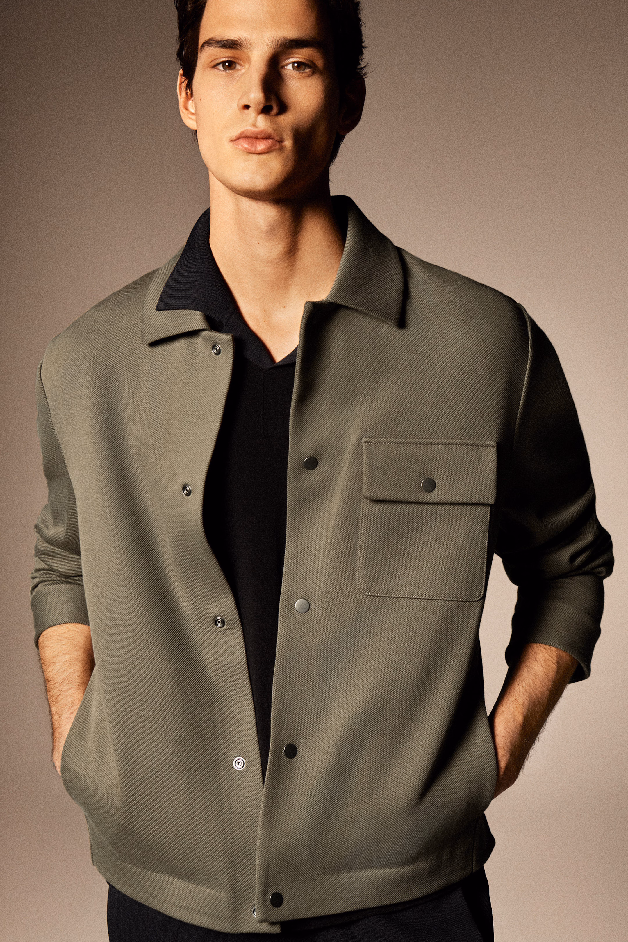 JERSEY-TWILL SHIRT JACKET