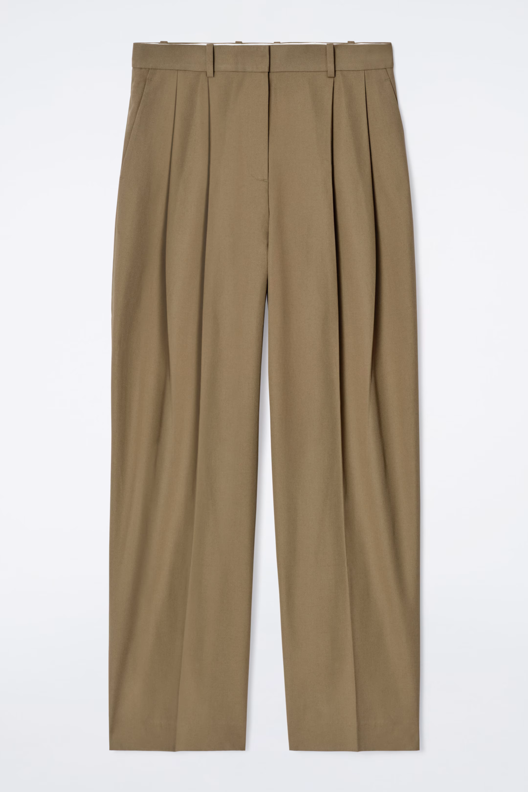 RELAXED COTTON WIDE-LEG TROUSERS