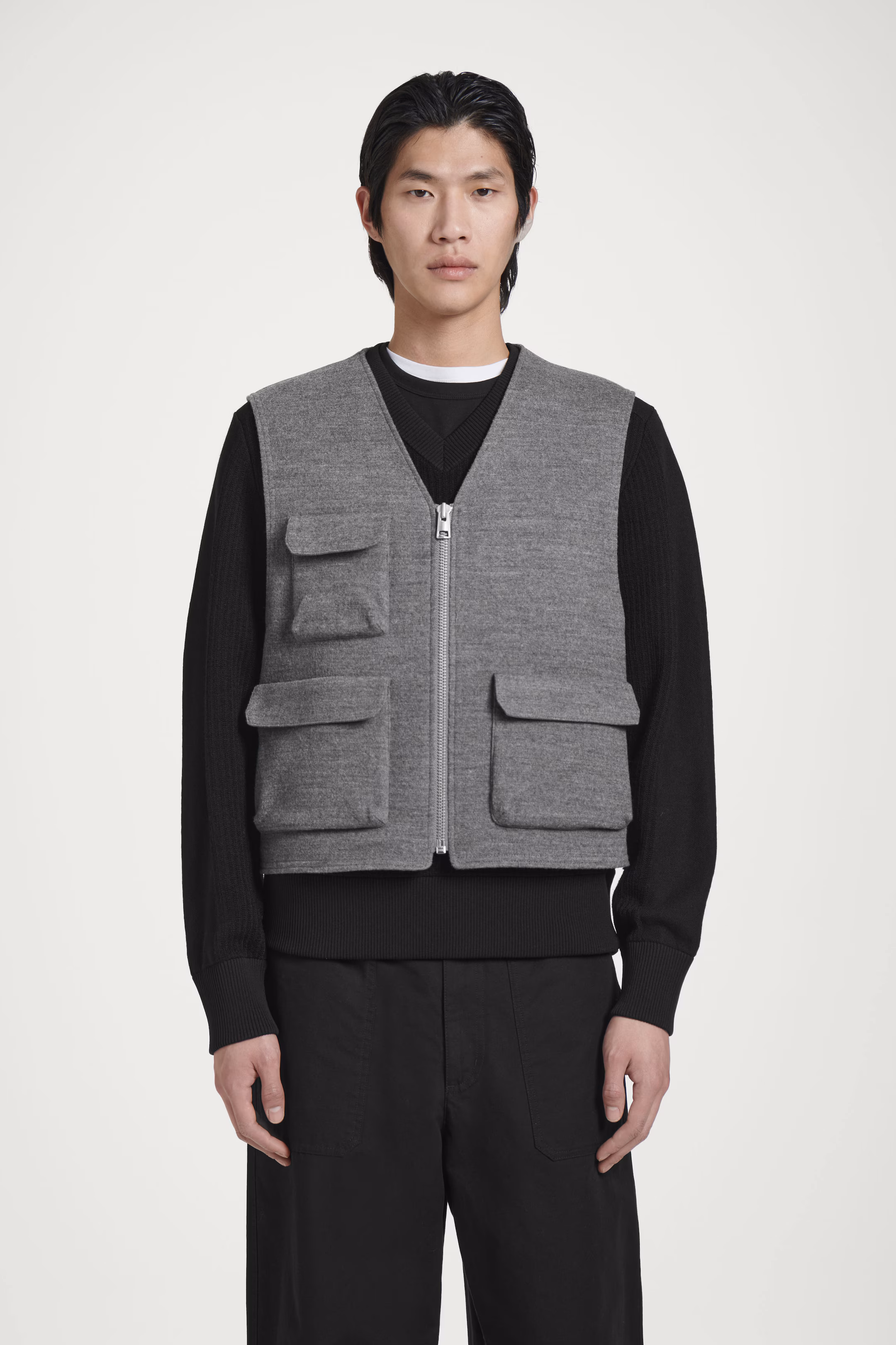WOOL-BLEND UTILITY GILET