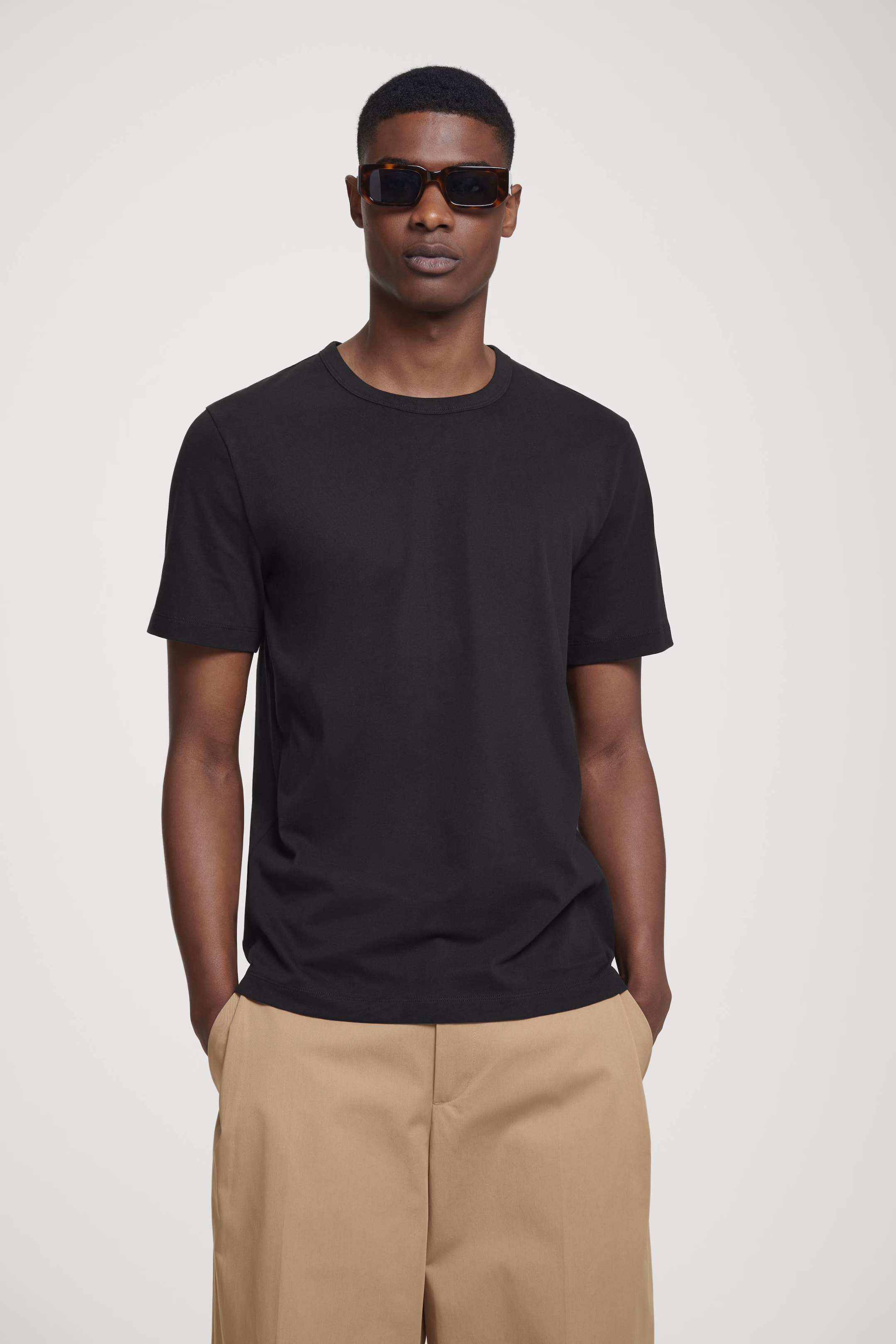 REGULAR LIGHTWEIGHT BRUSHED-COTTON T-SHIRT
