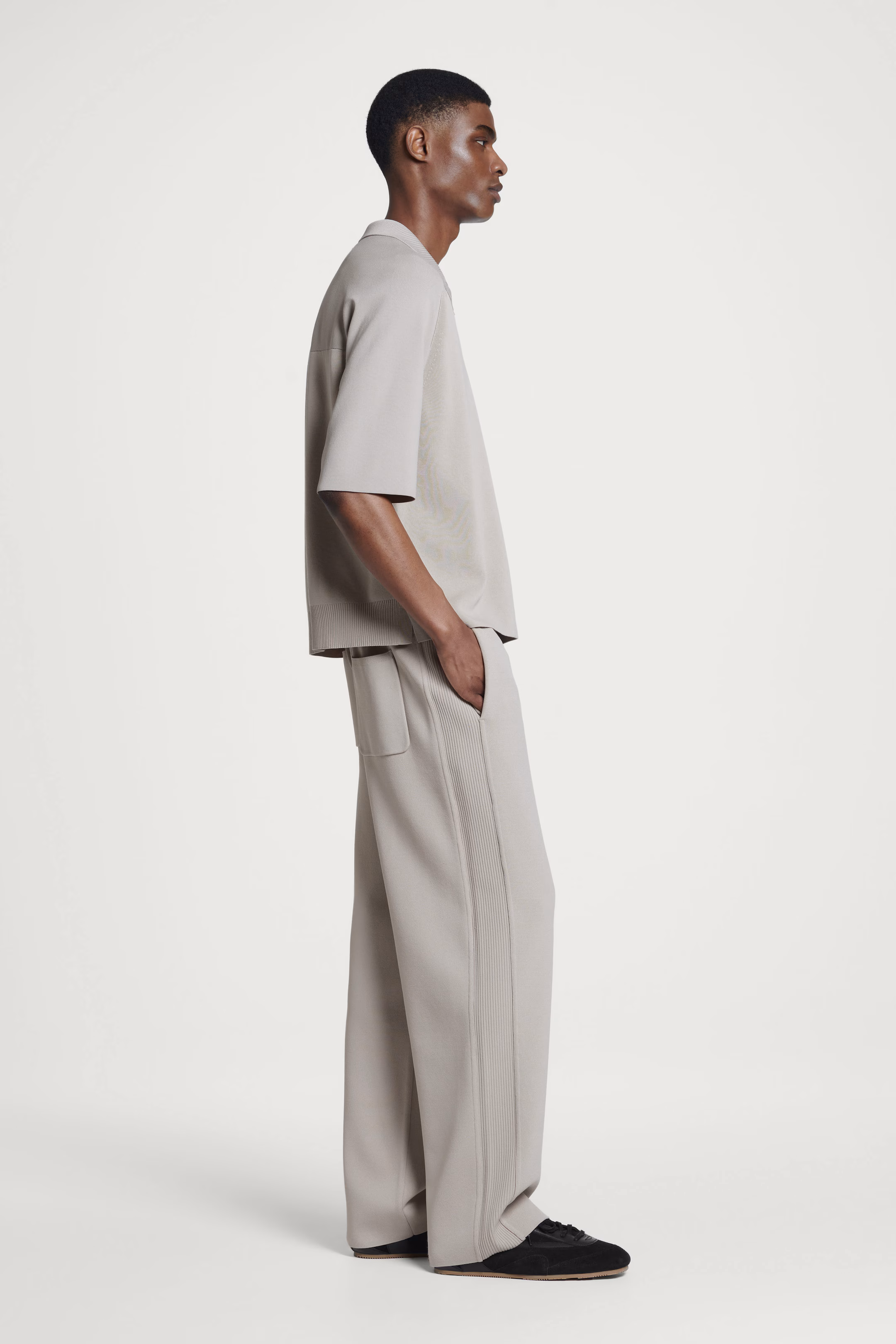 COLOUR-BLOCK DOUBLE-FACED POLO SHIRT