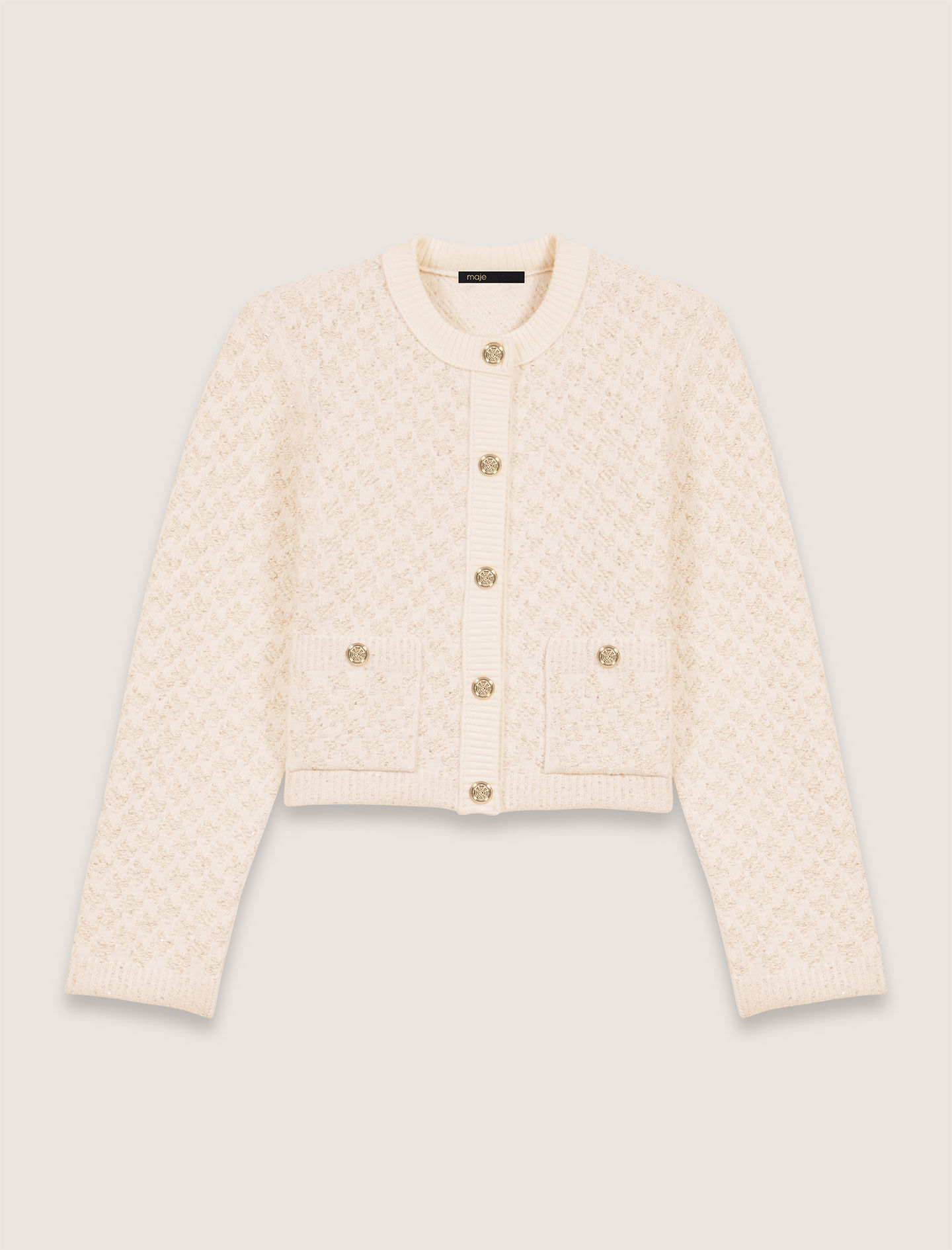 Short tweed-effect cardigan