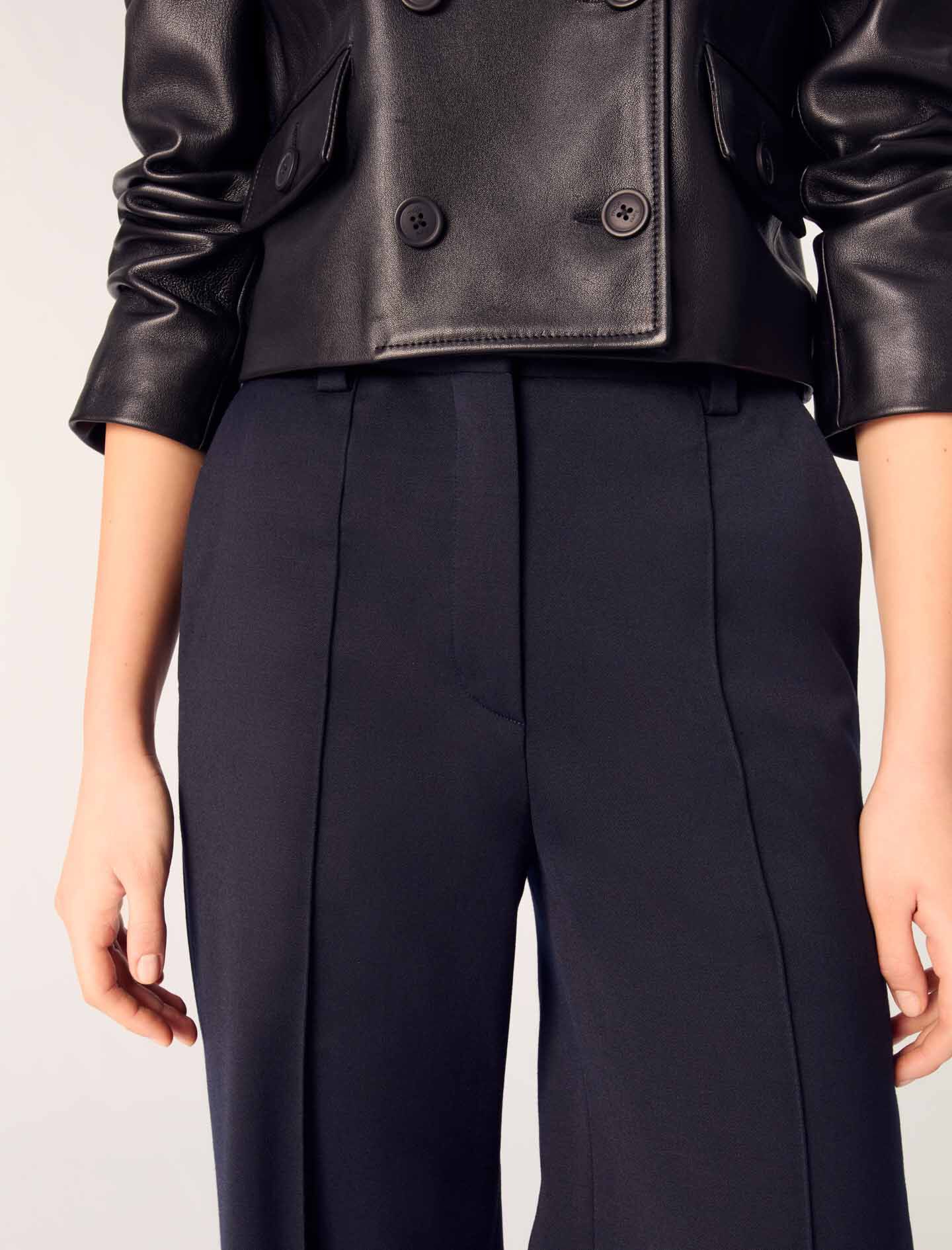 Suit trousers with pintucks