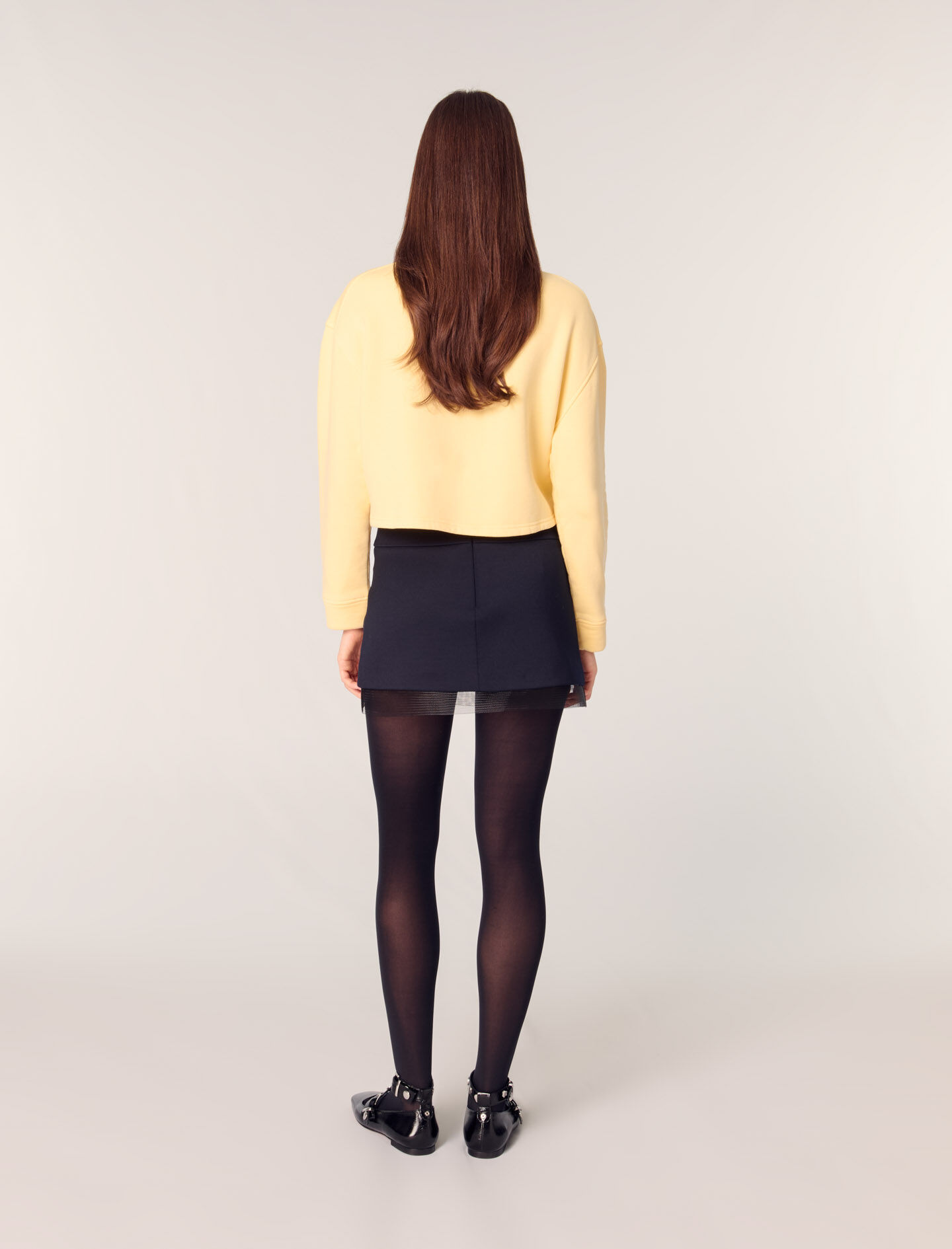 Jewellery collar cropped sweater