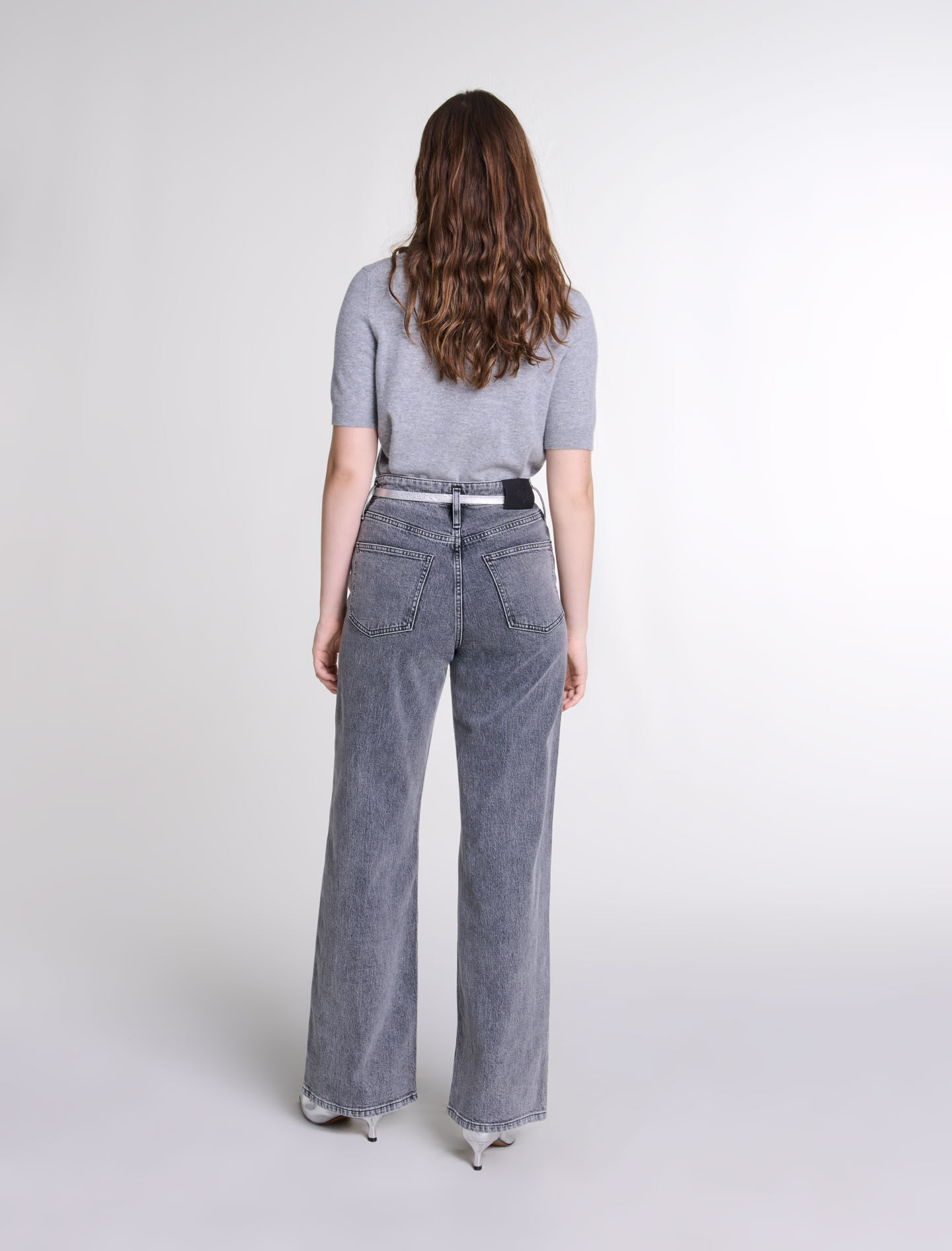 Knitted jumper with rhinestones