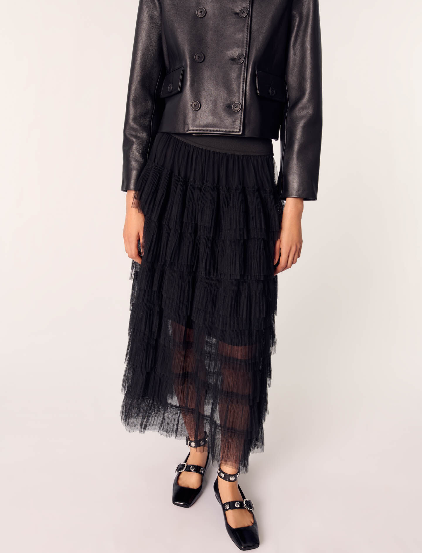 Tulle midi skirt