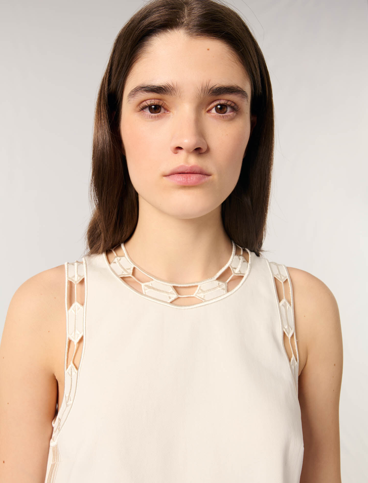 Embroidered vest top