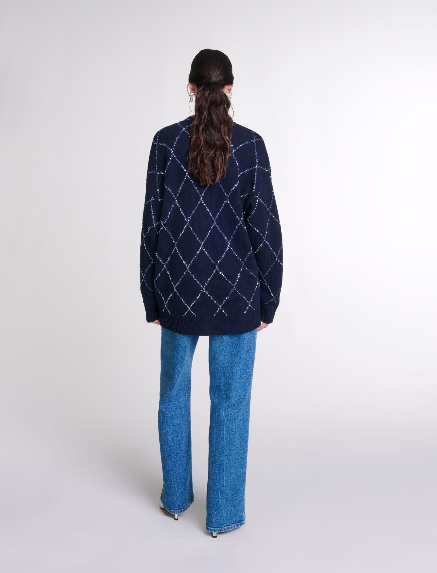 Longline wool cardigan