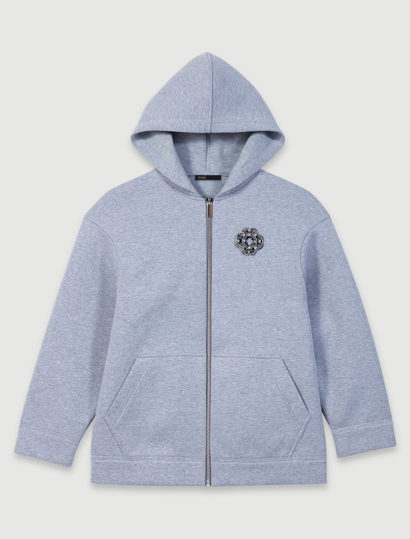 Structured zip-up sweatshirt