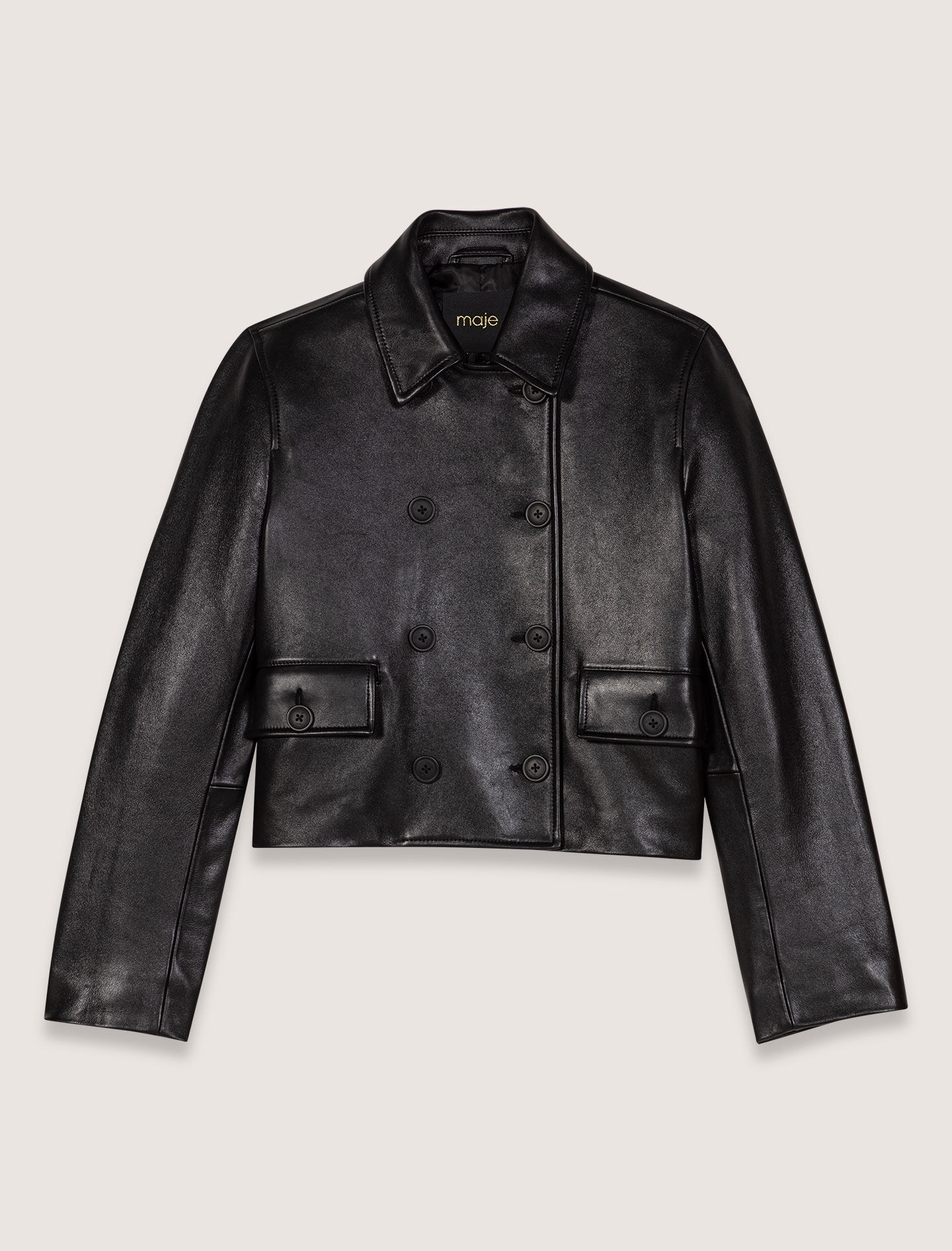 Cropped leather jacket