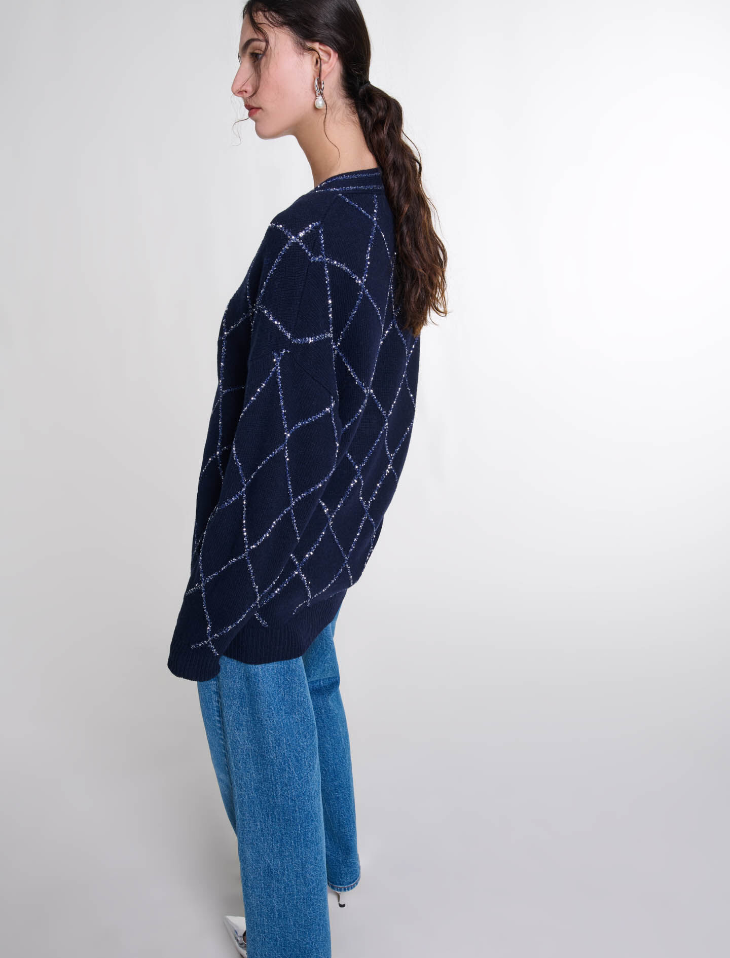 Longline wool cardigan