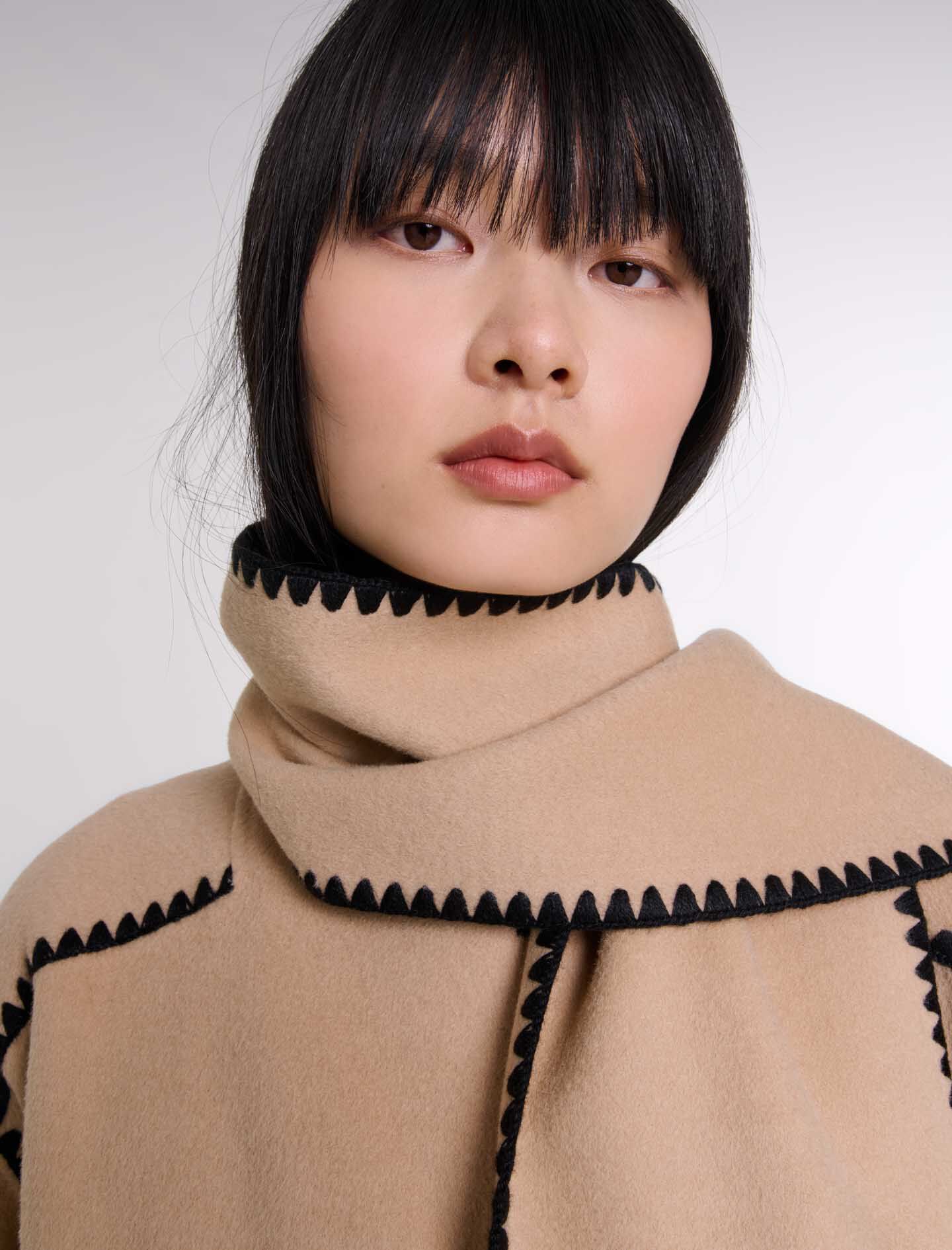 Two-tone double-faced coat