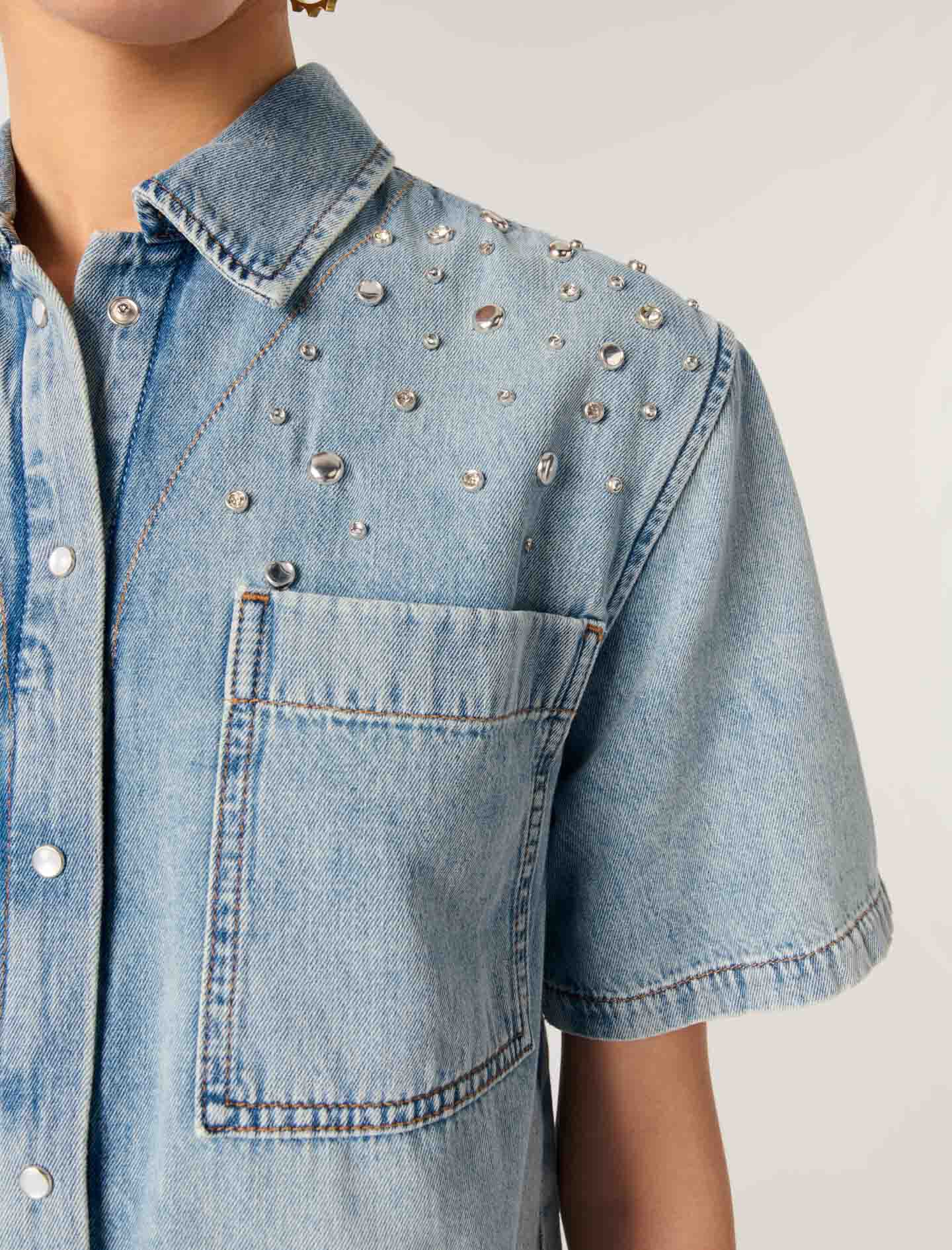 Studded denim shirt