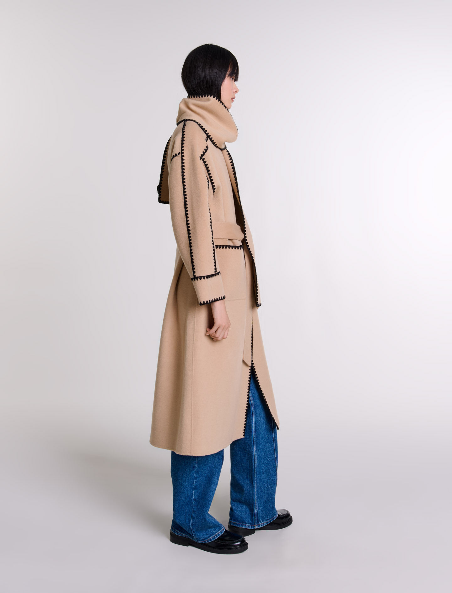 Two-tone double-faced coat