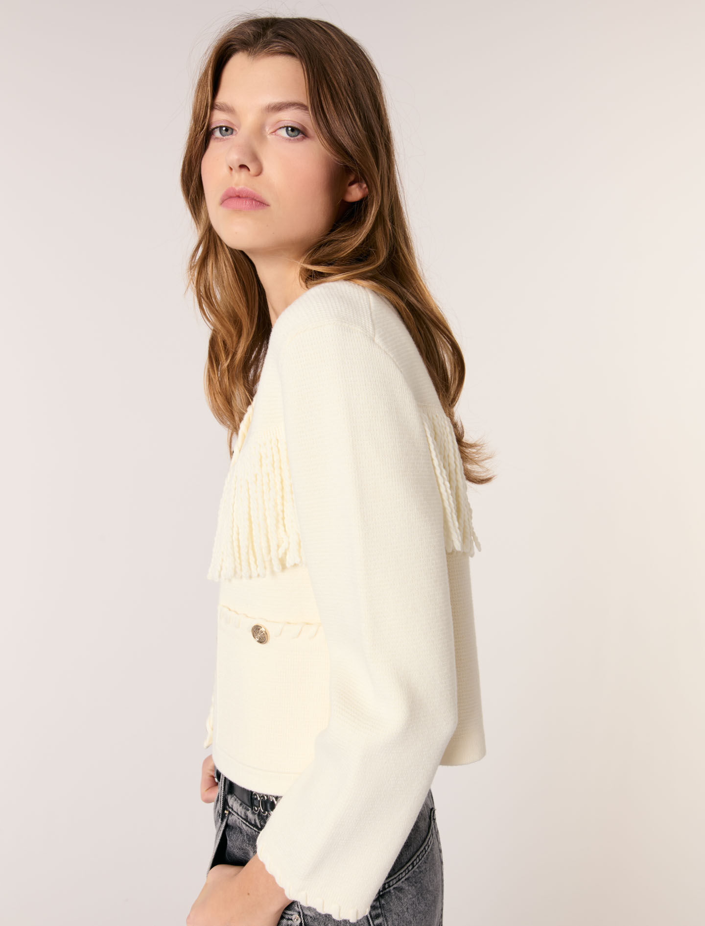 Fringed cardigan