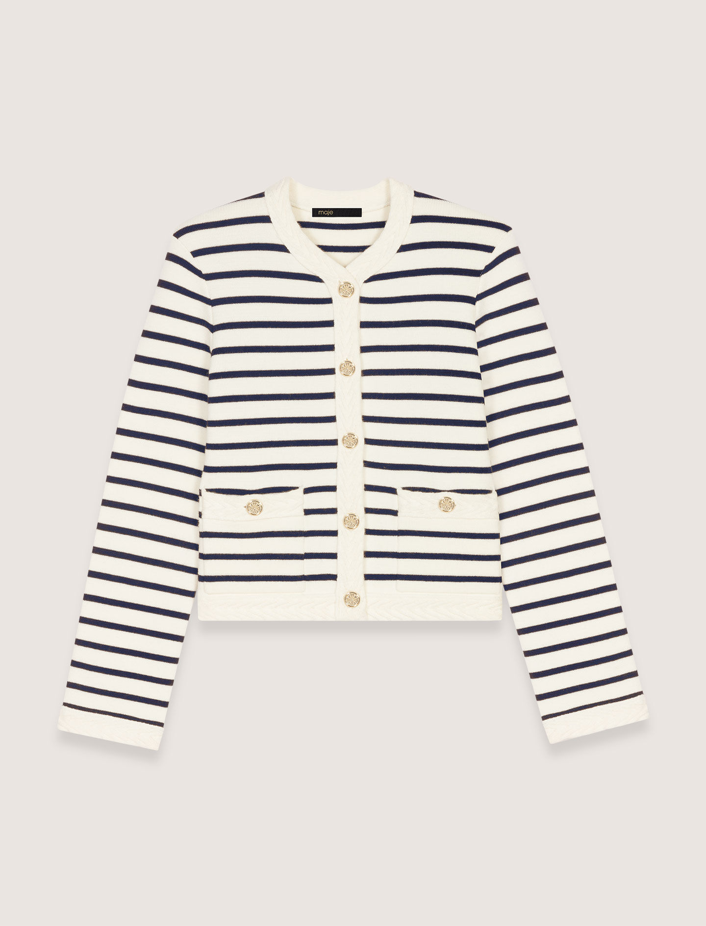 Striped knit cardigan