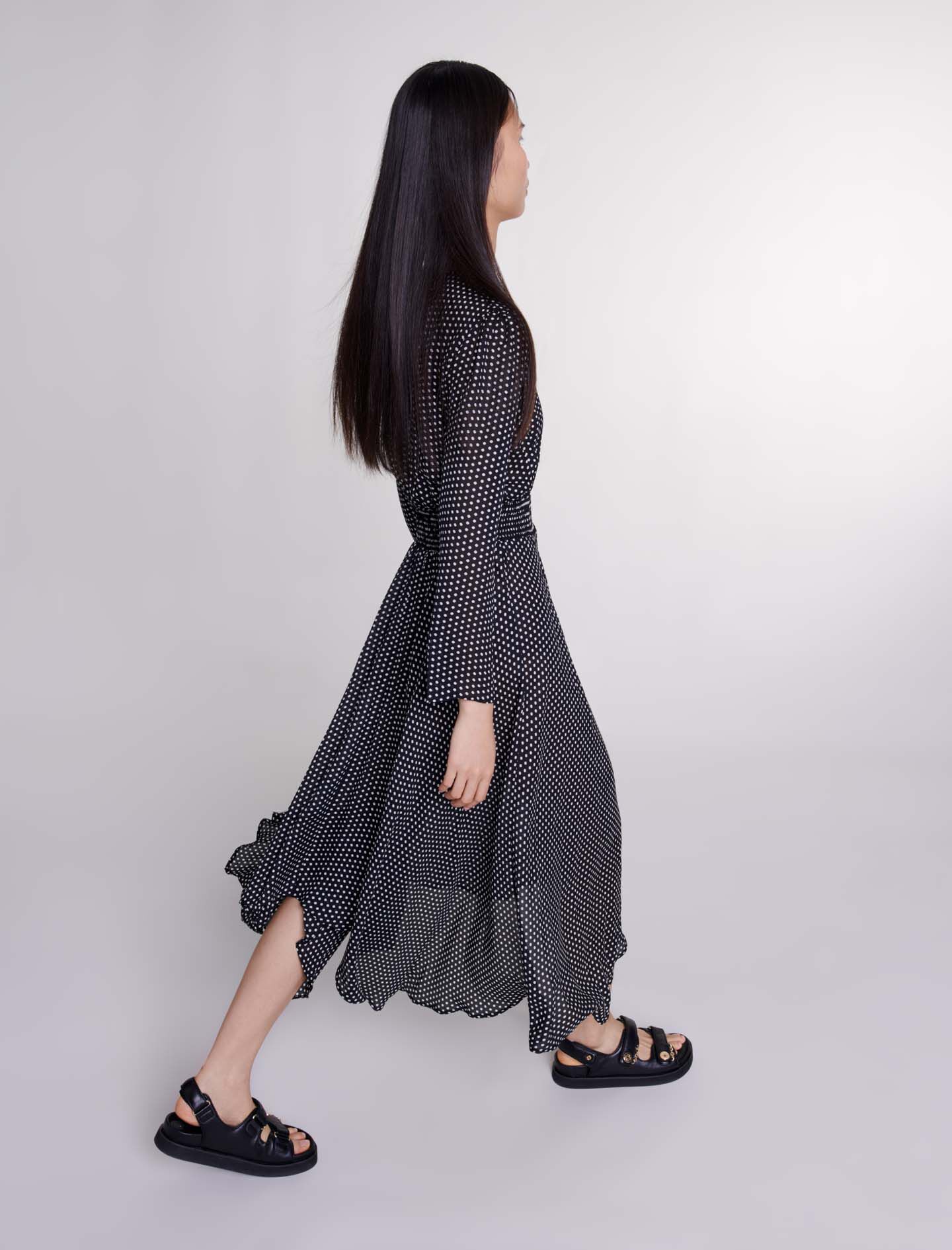 Mid-length polka dot dress