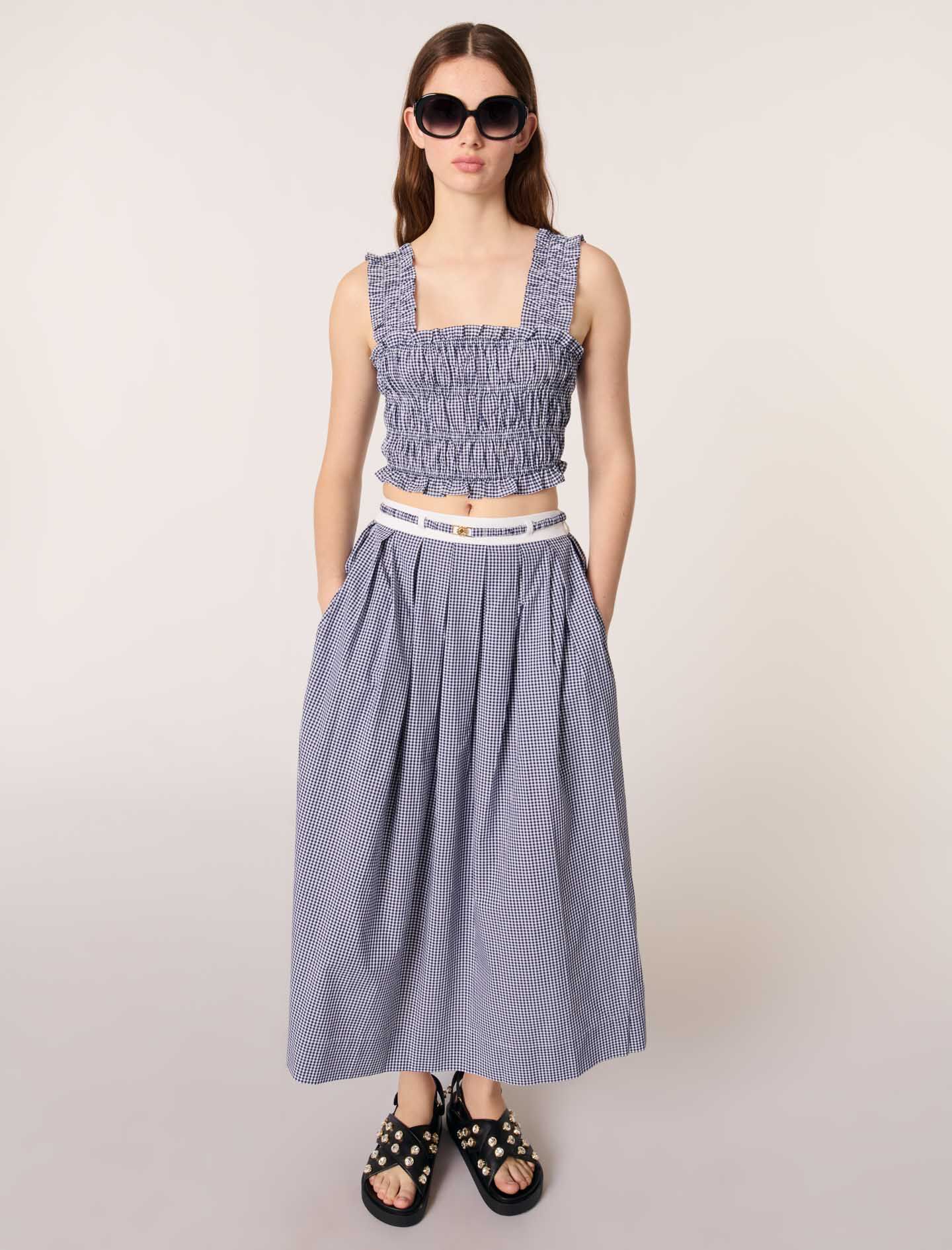 Gingham maxi skirt