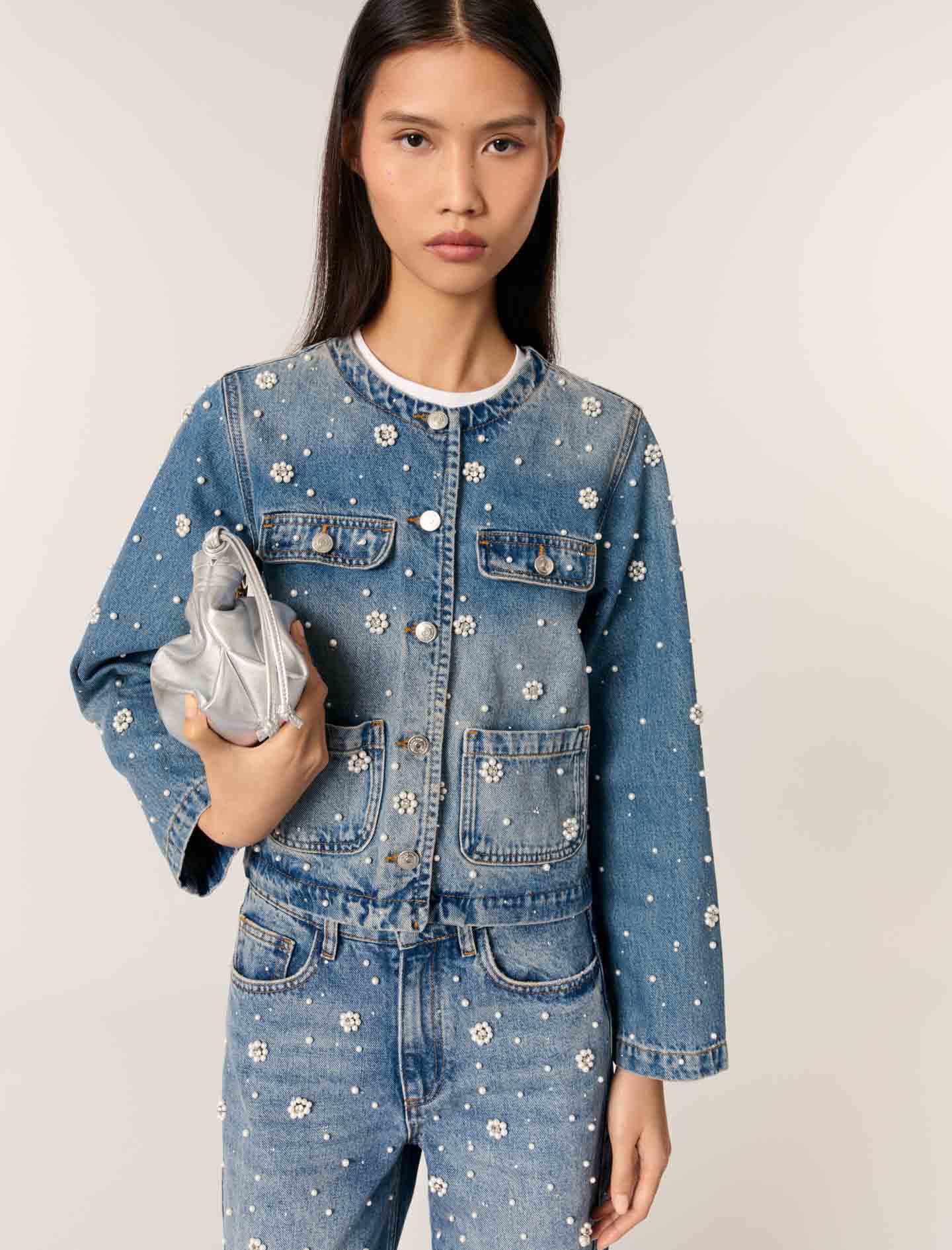 Embroidered denim jacket