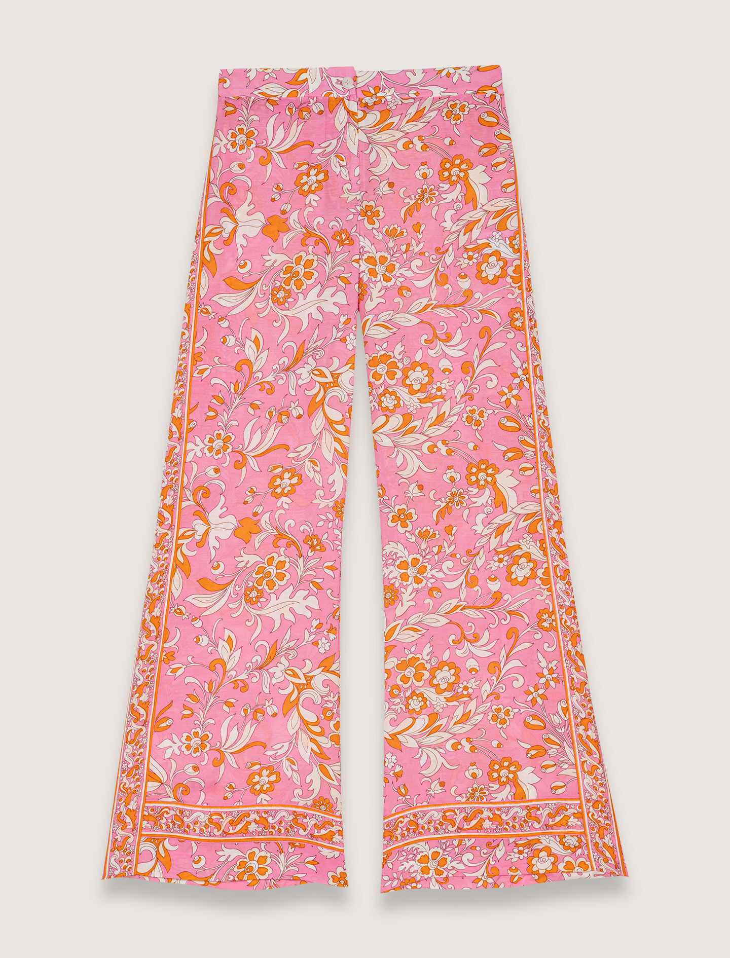 Patterned linen trousers