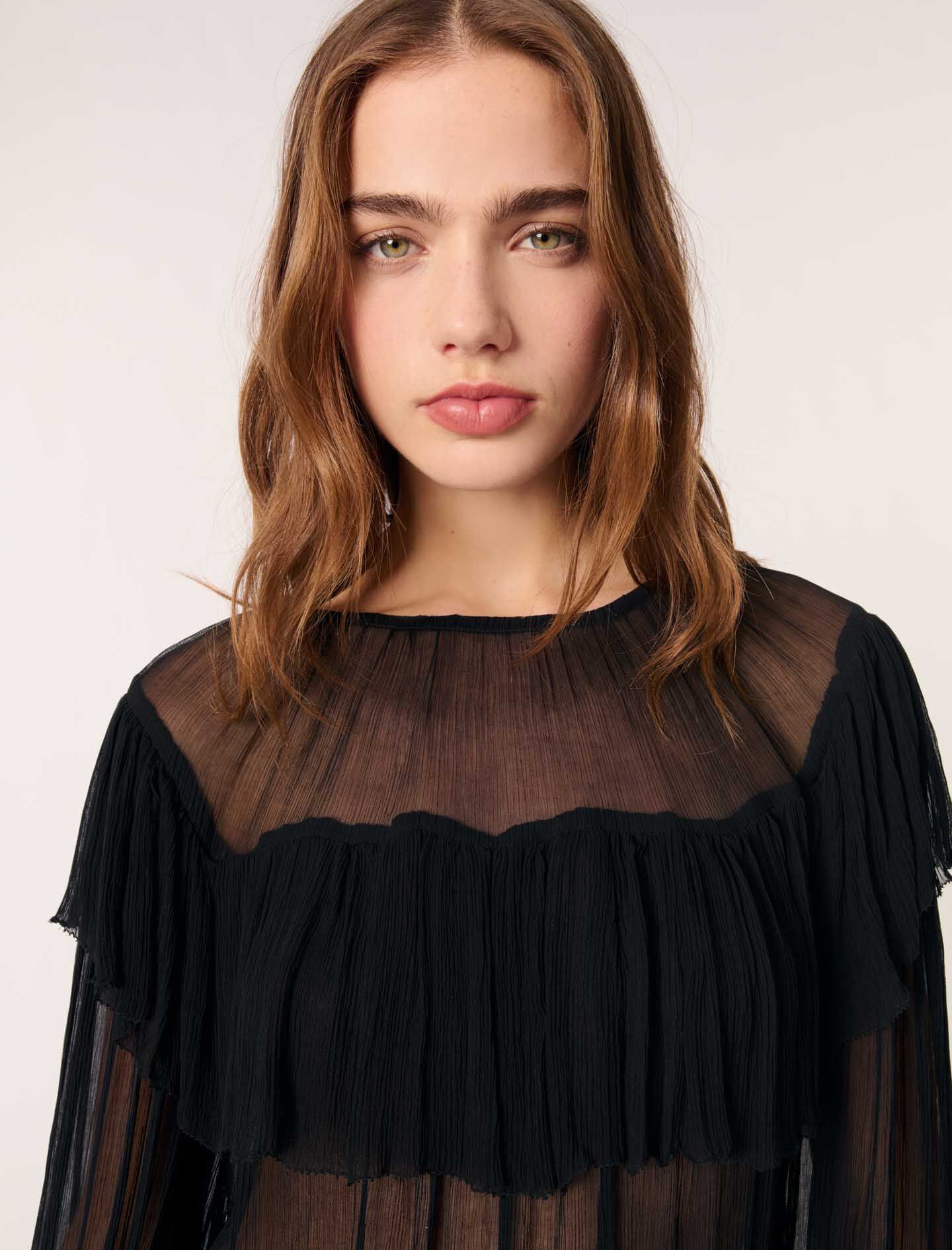 Ruffled chiffon top