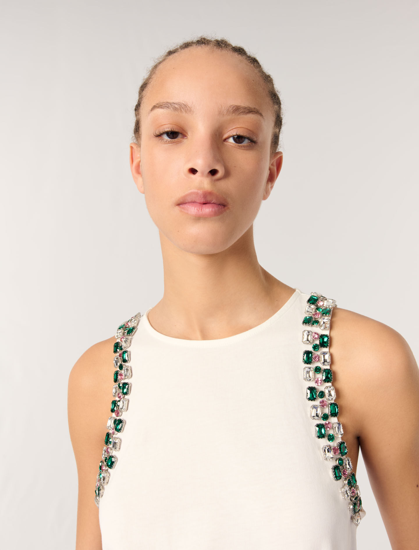 Rhinestone vest top