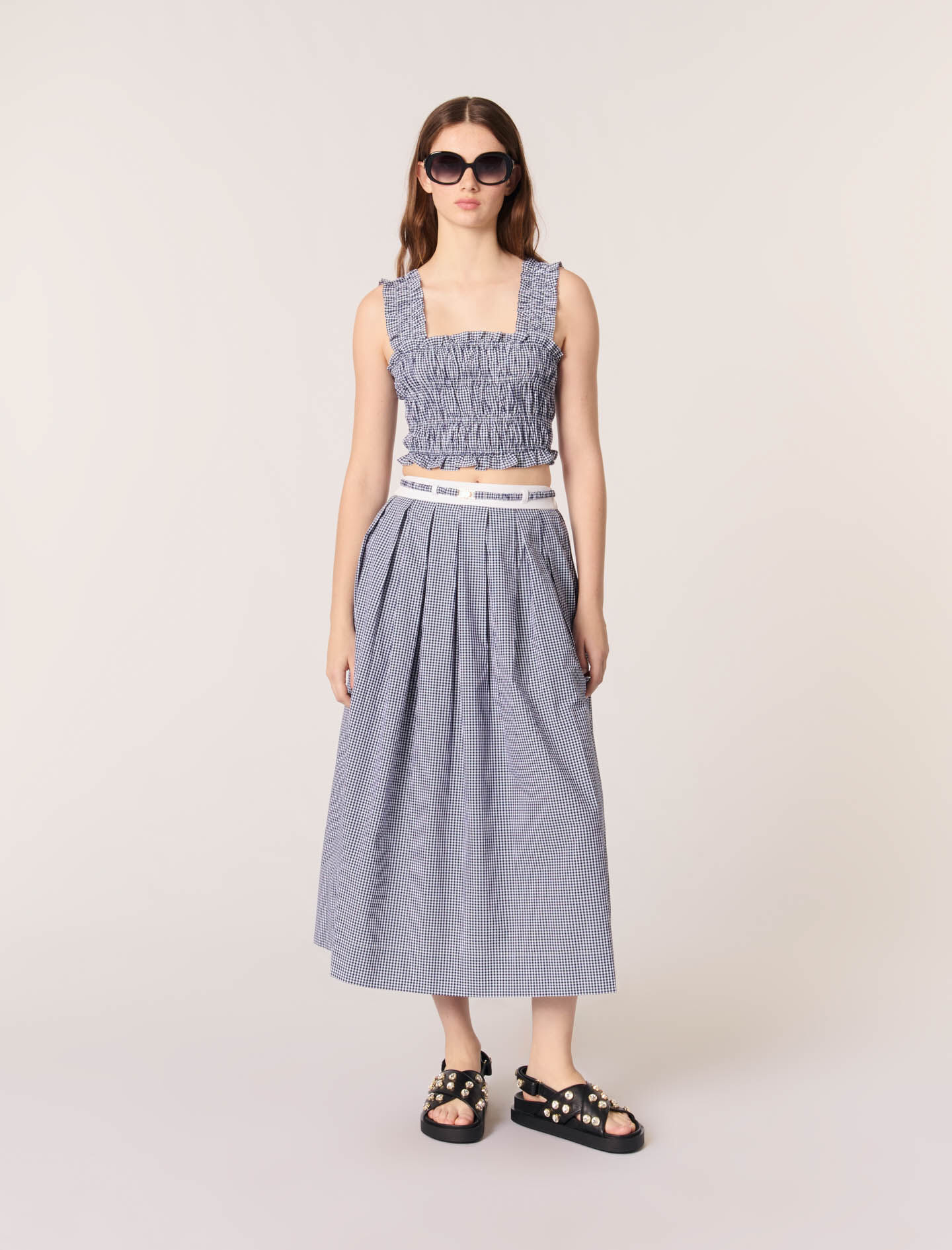 Gingham maxi skirt