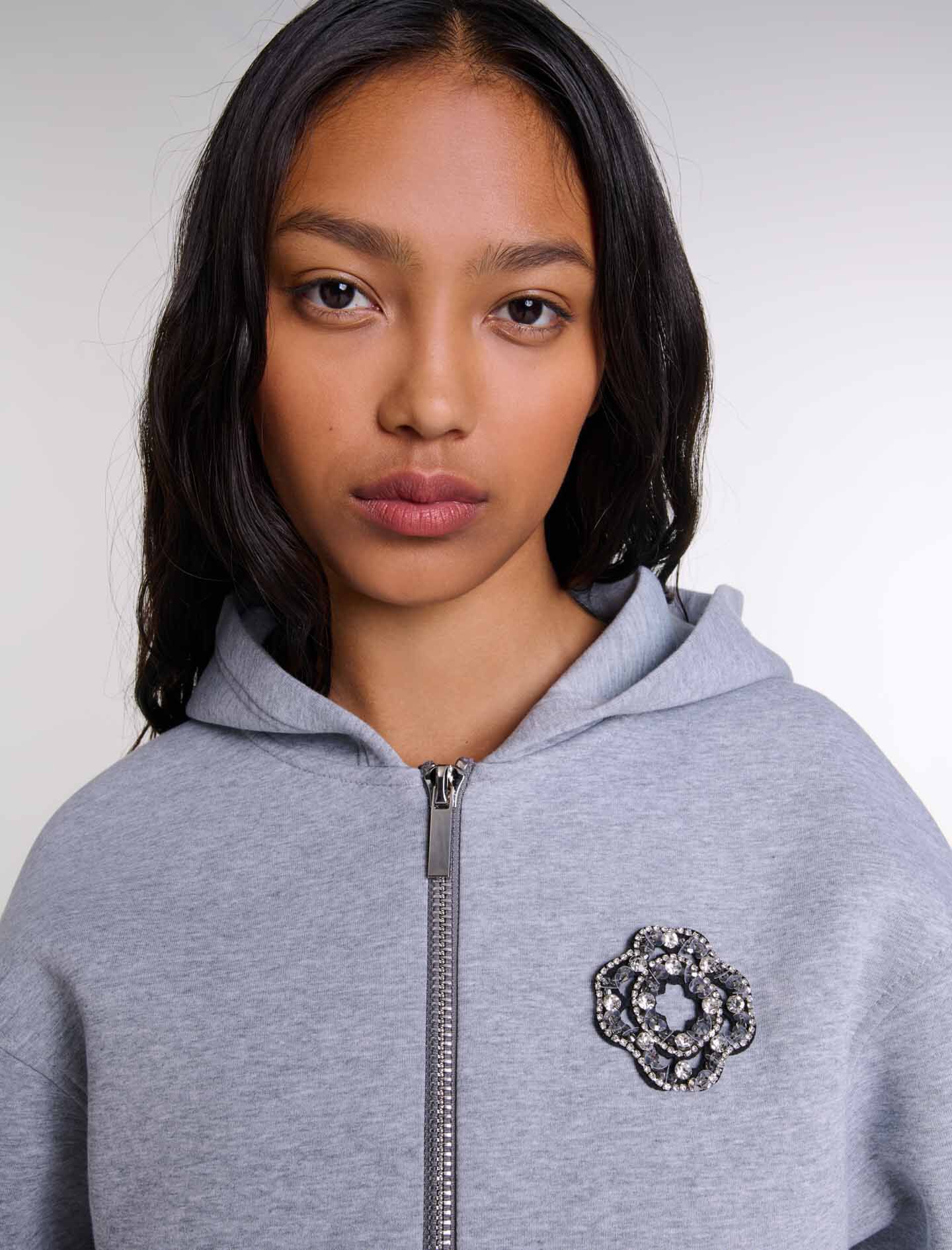 Structured zip-up sweatshirt