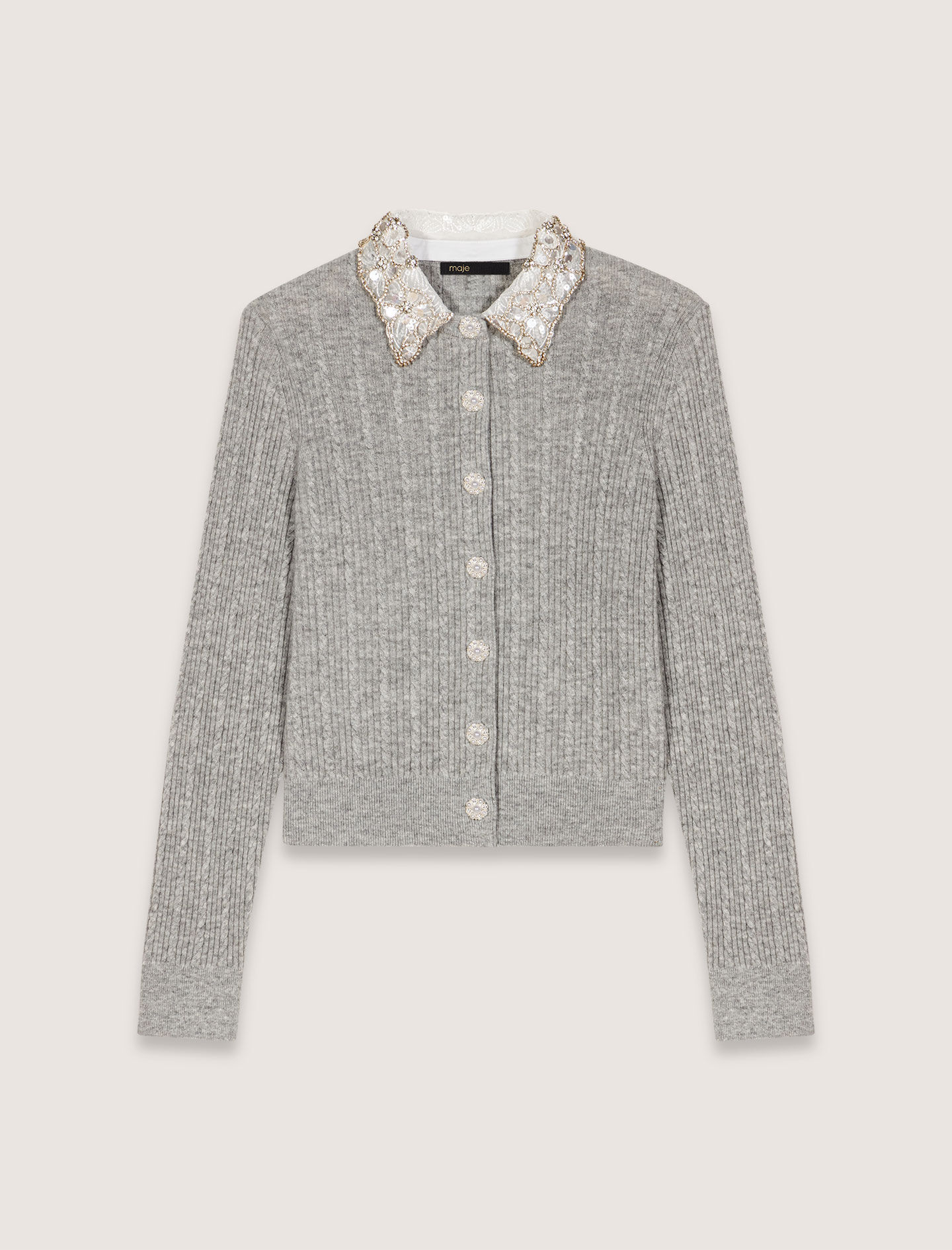 Cardigan with removable collar