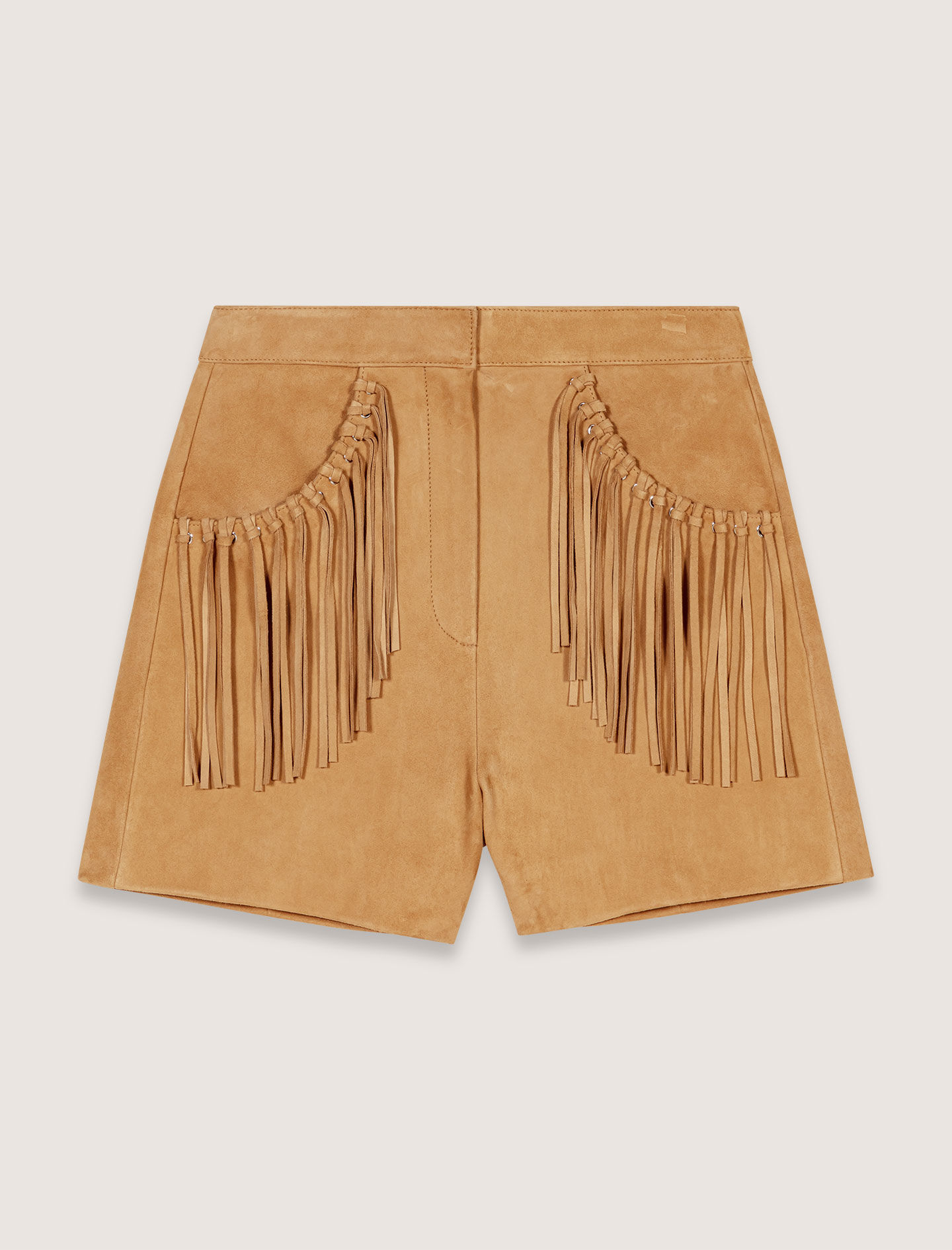 Fringed nubuck shorts