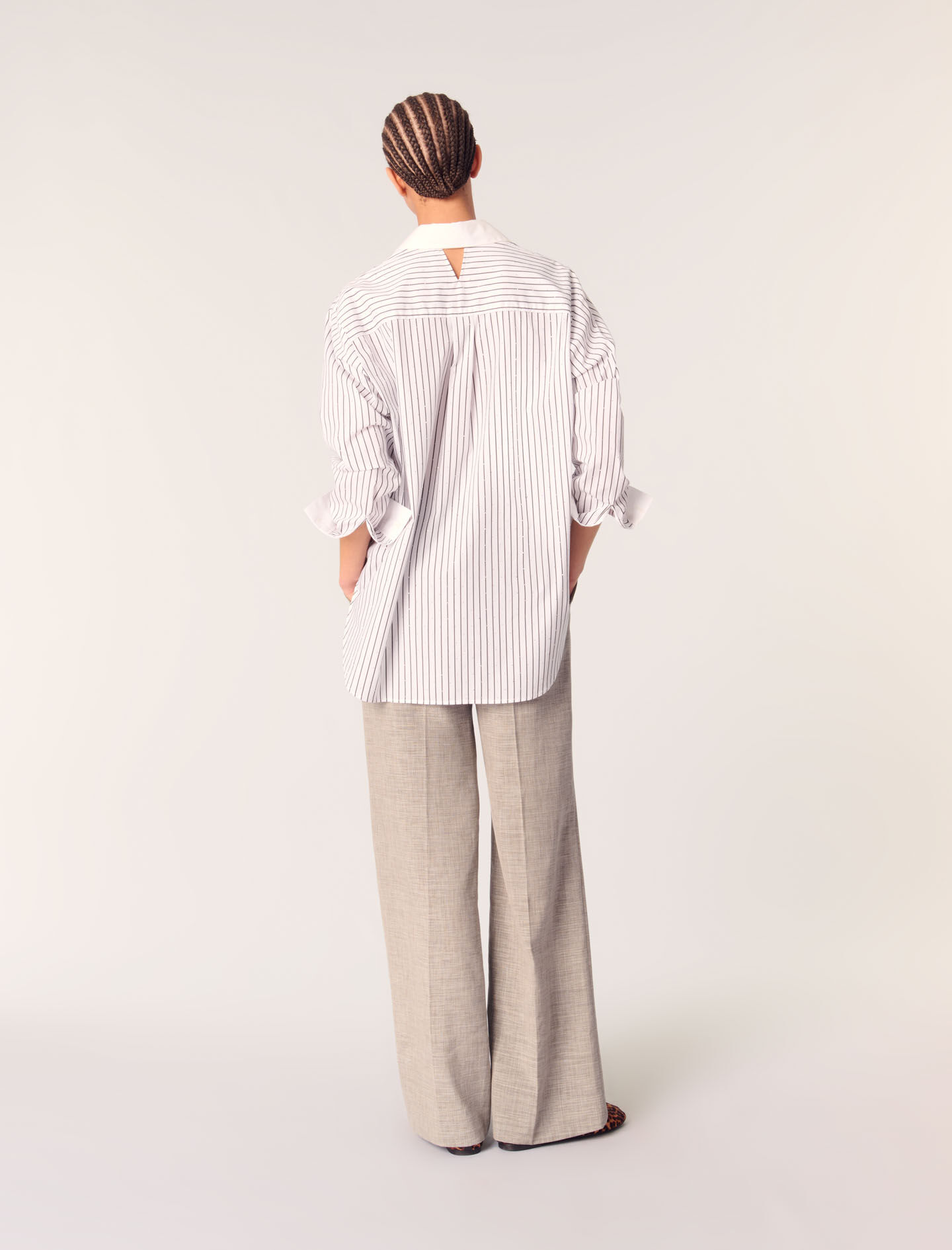 Rhinestone striped shirt